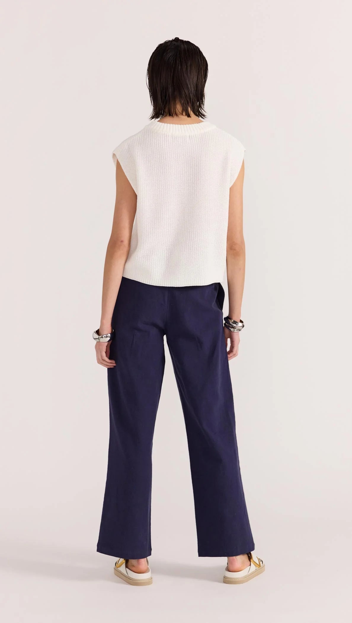 Mira Wide Leg Pants - Navy