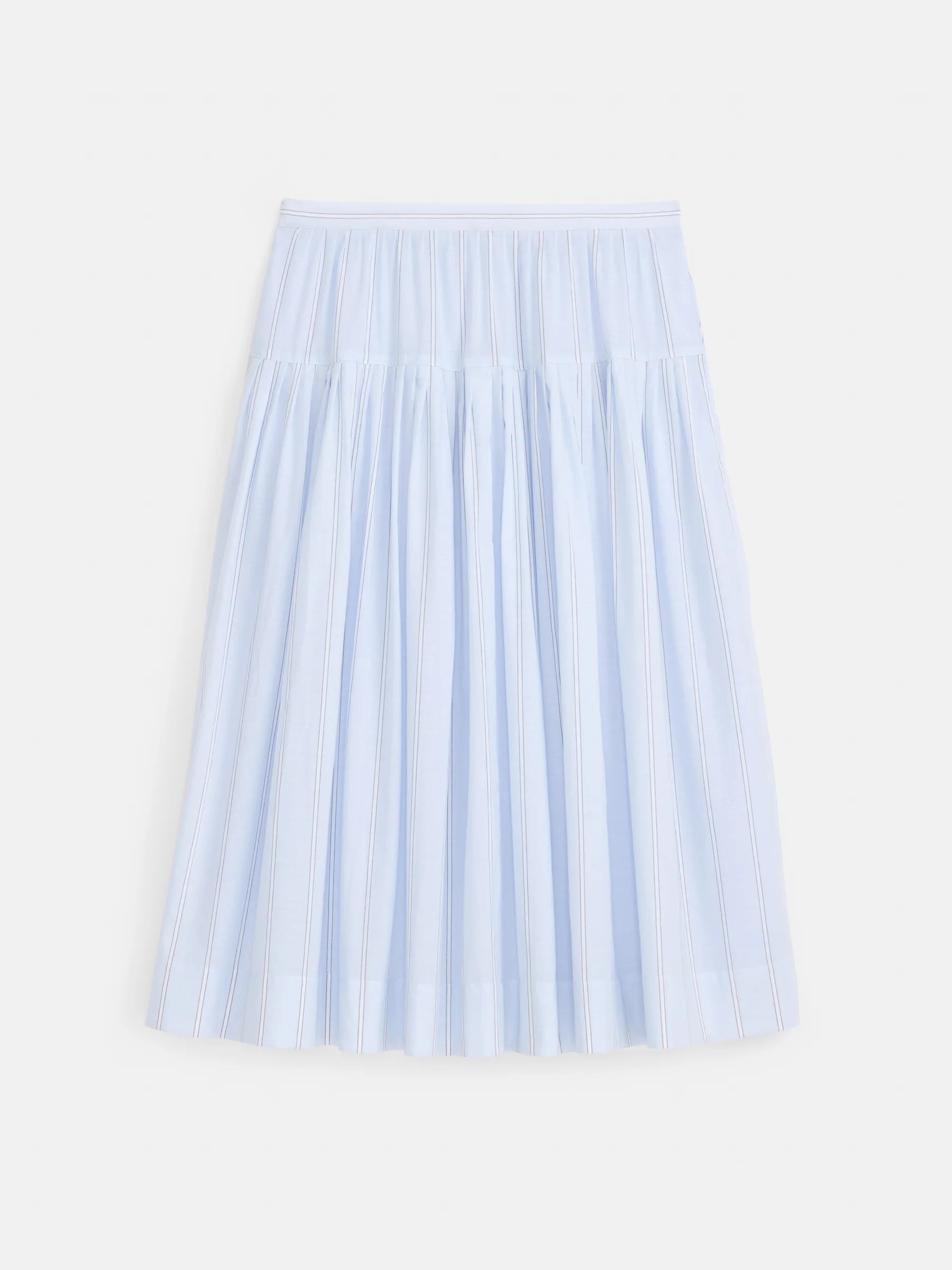 Hannah Striped Skirt In Cotton Voile - Blue Ground Stripe