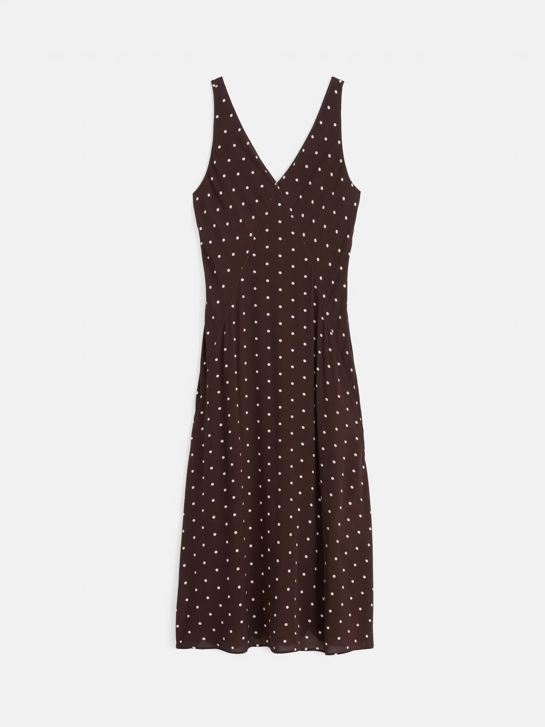 Flora Dress In Polka Dot - Espresso/White