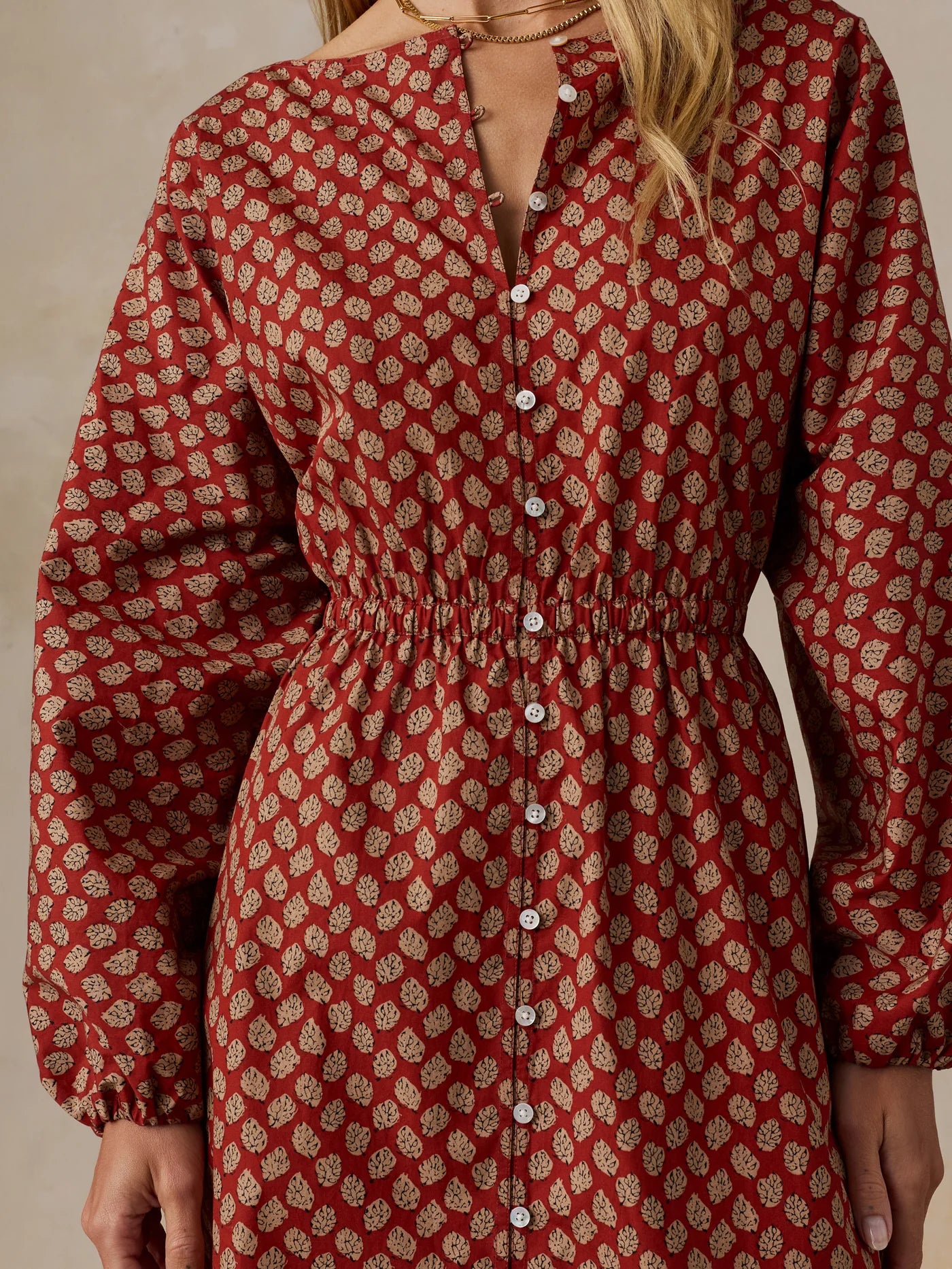Coastal Poplin Suri Dress - Autumn Petals