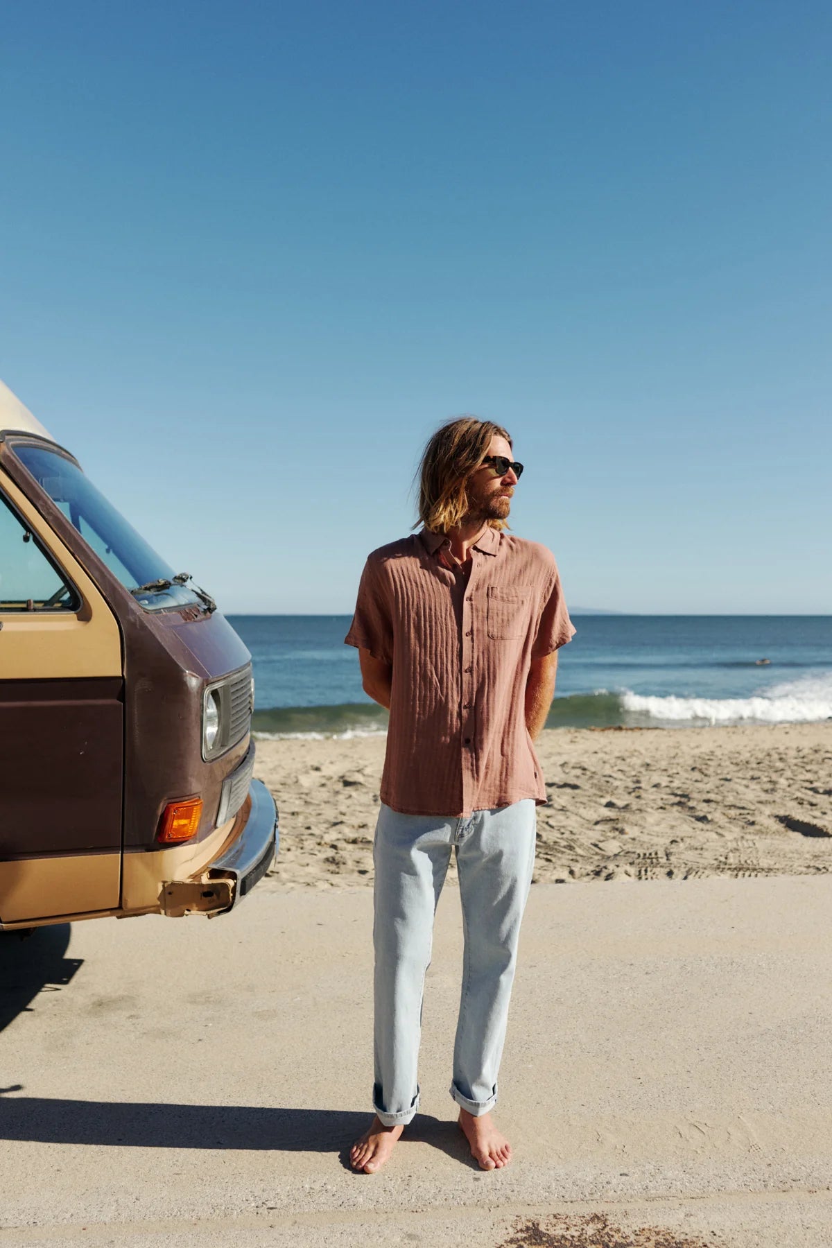 Alan Solid Shirt - Dark Clay