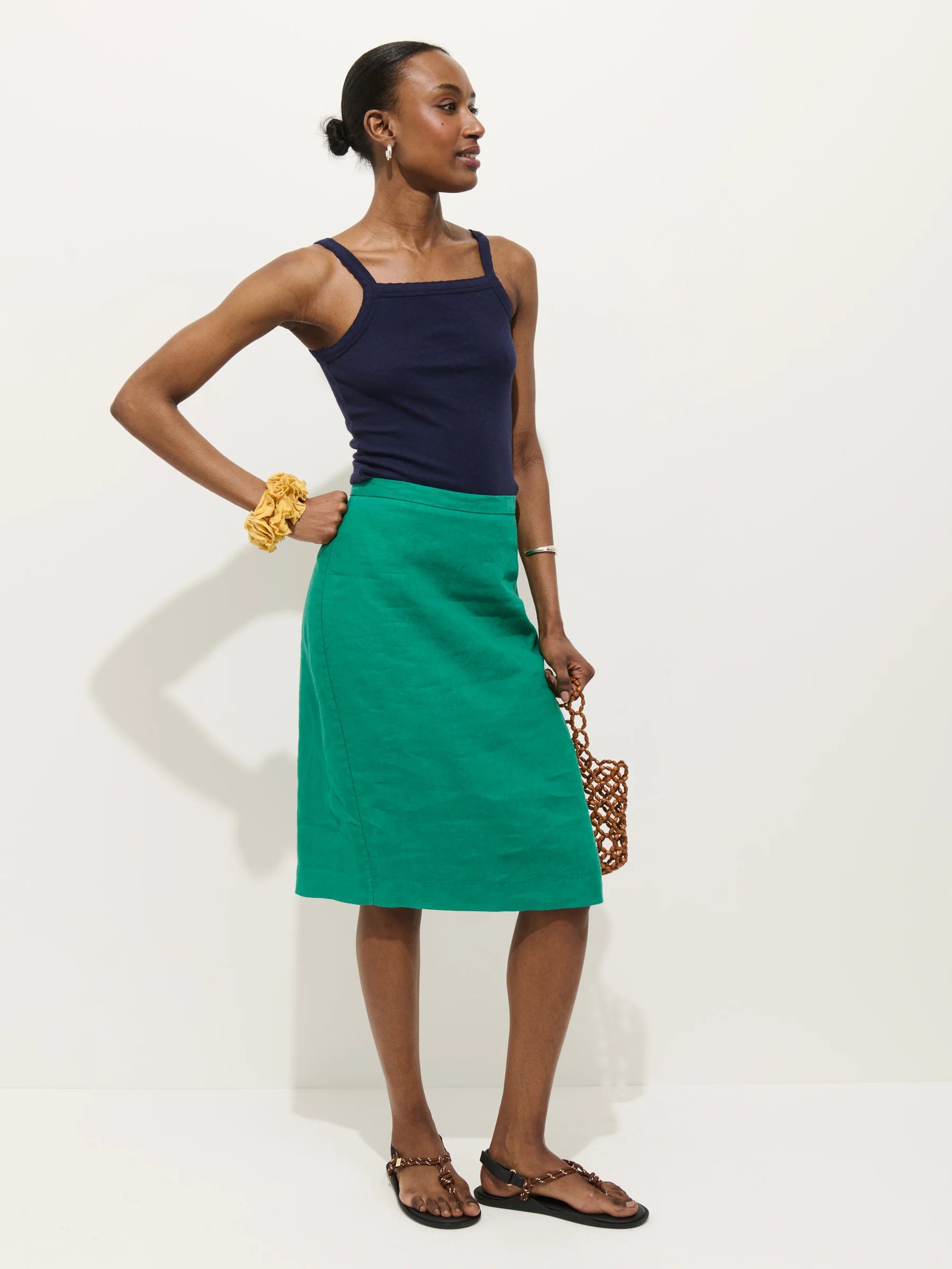 Lara Tank in Pointelle - Evening Blue