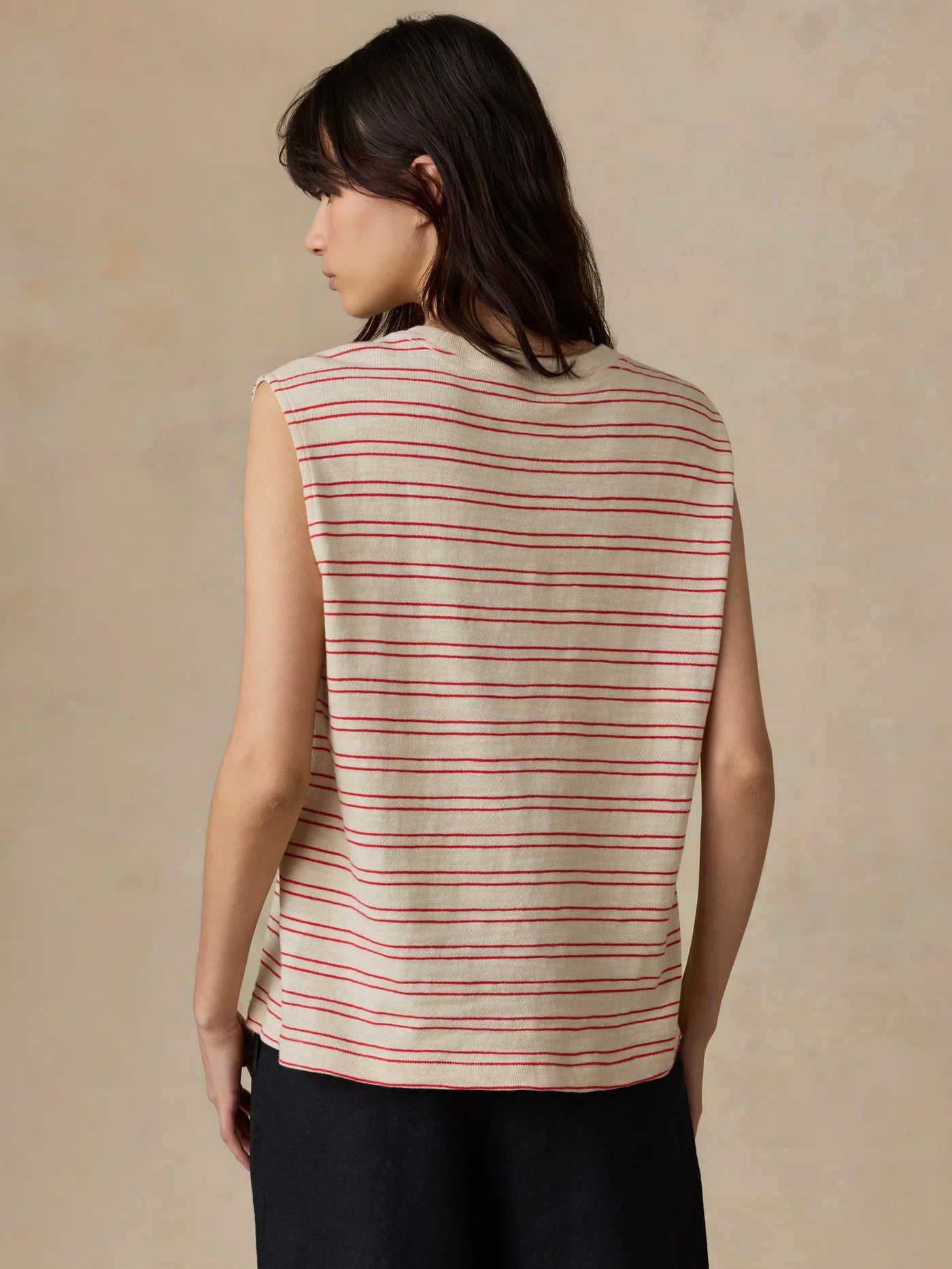 Sunwashed Slub Muscle Tank - Summer Sand Stripe