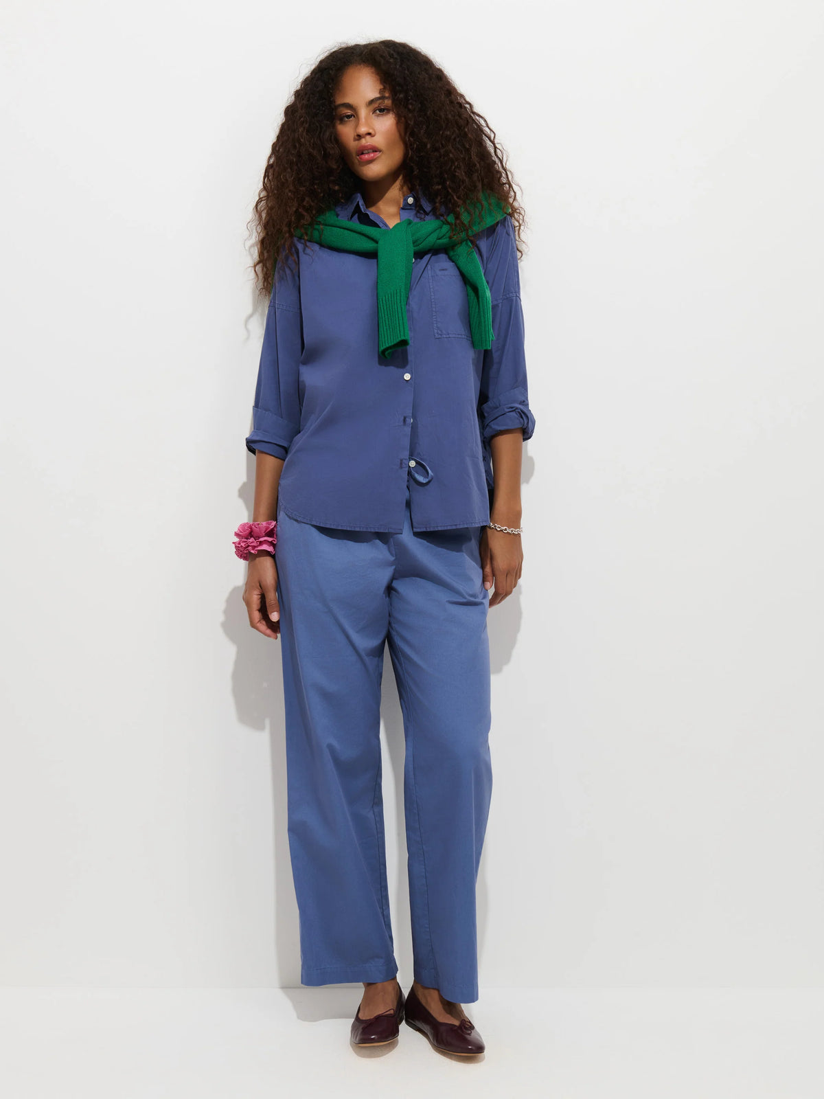 Jo Shirt in Cotton Poplin - Sea Ranch Blue