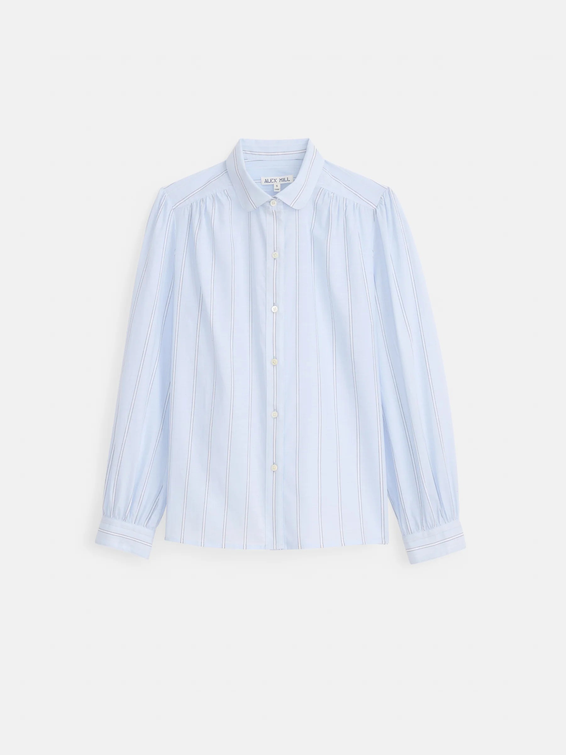 Hannah Striped Shirt In Cotton Voile - Blue Ground Stripe