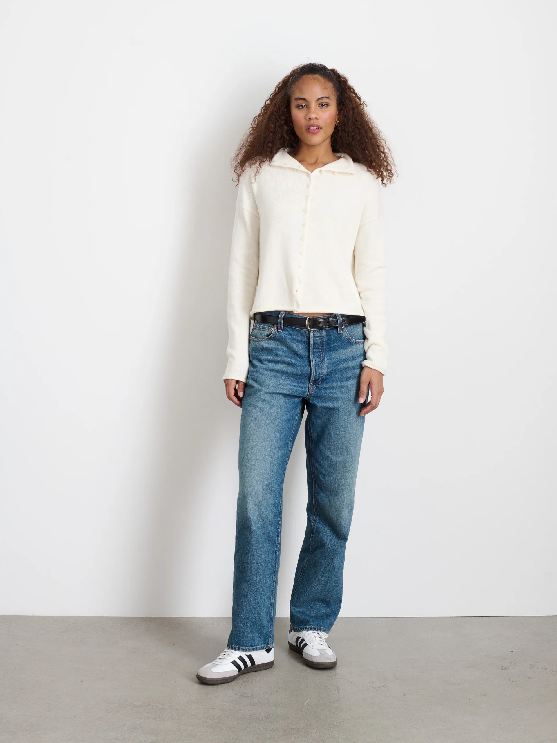 Taylor Cardigan in Cotton Cashmere - Ivory