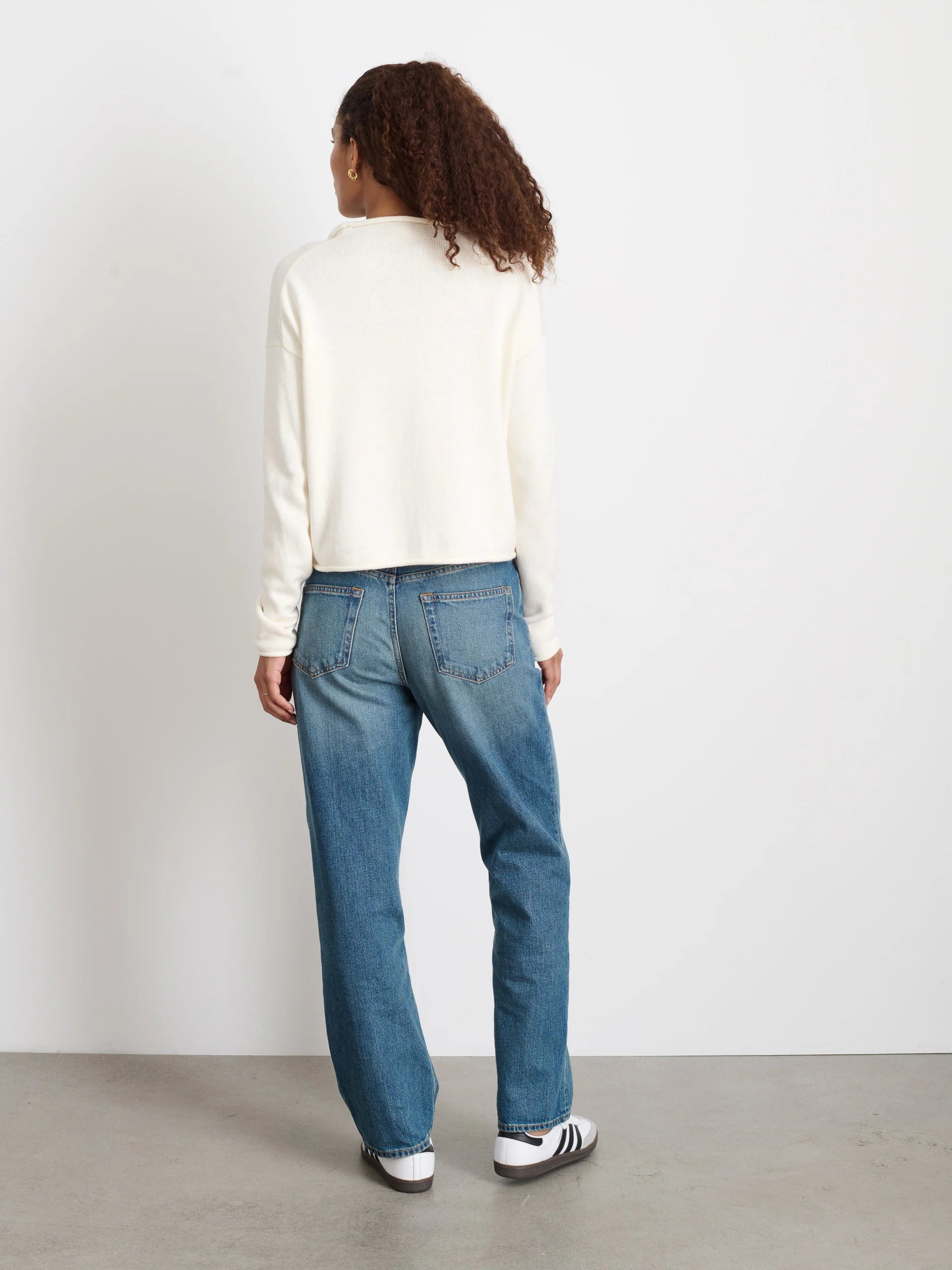 Taylor Cardigan in Cotton Cashmere - Ivory