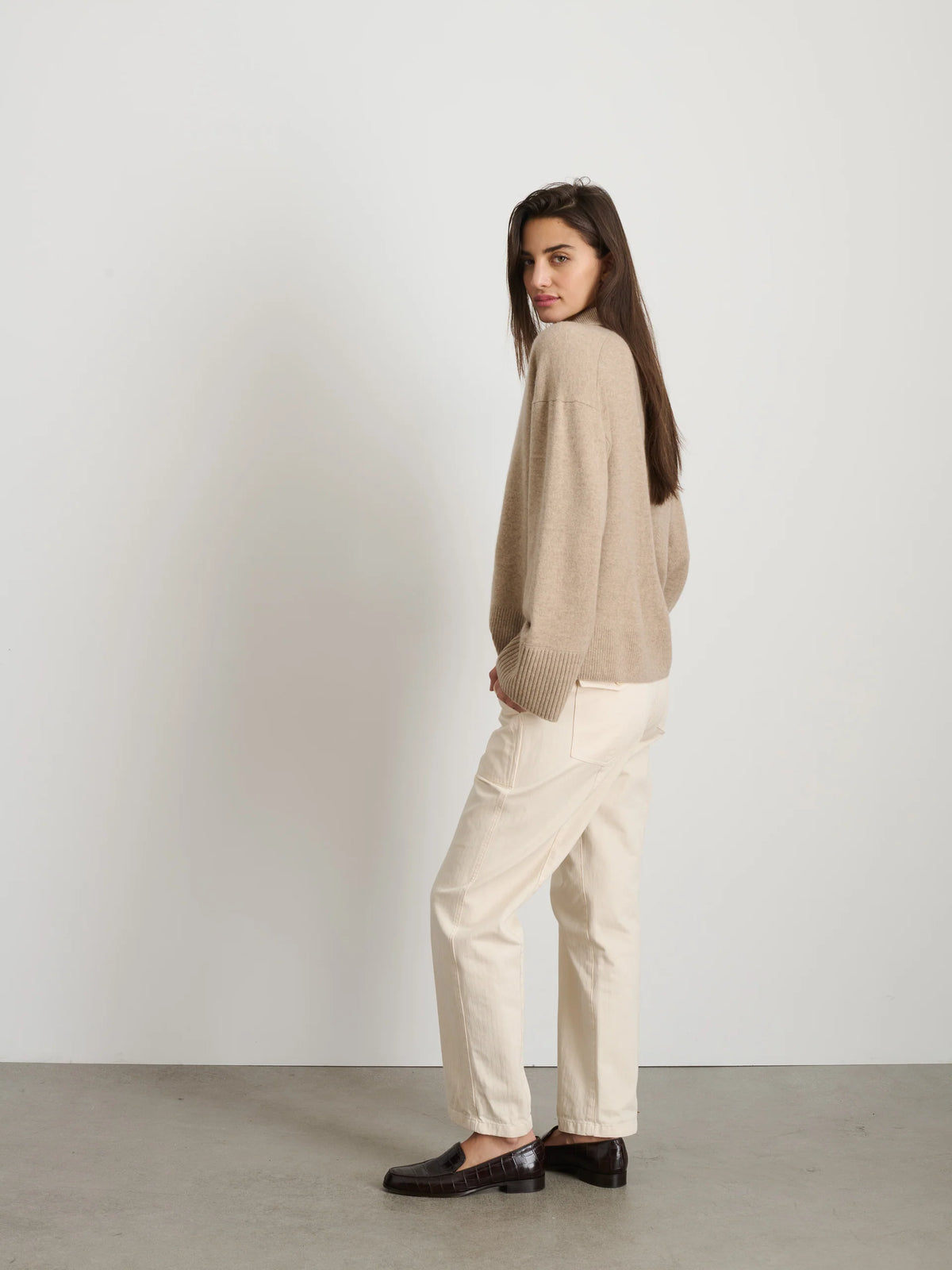Neil Pant in Herringbone - Ecru