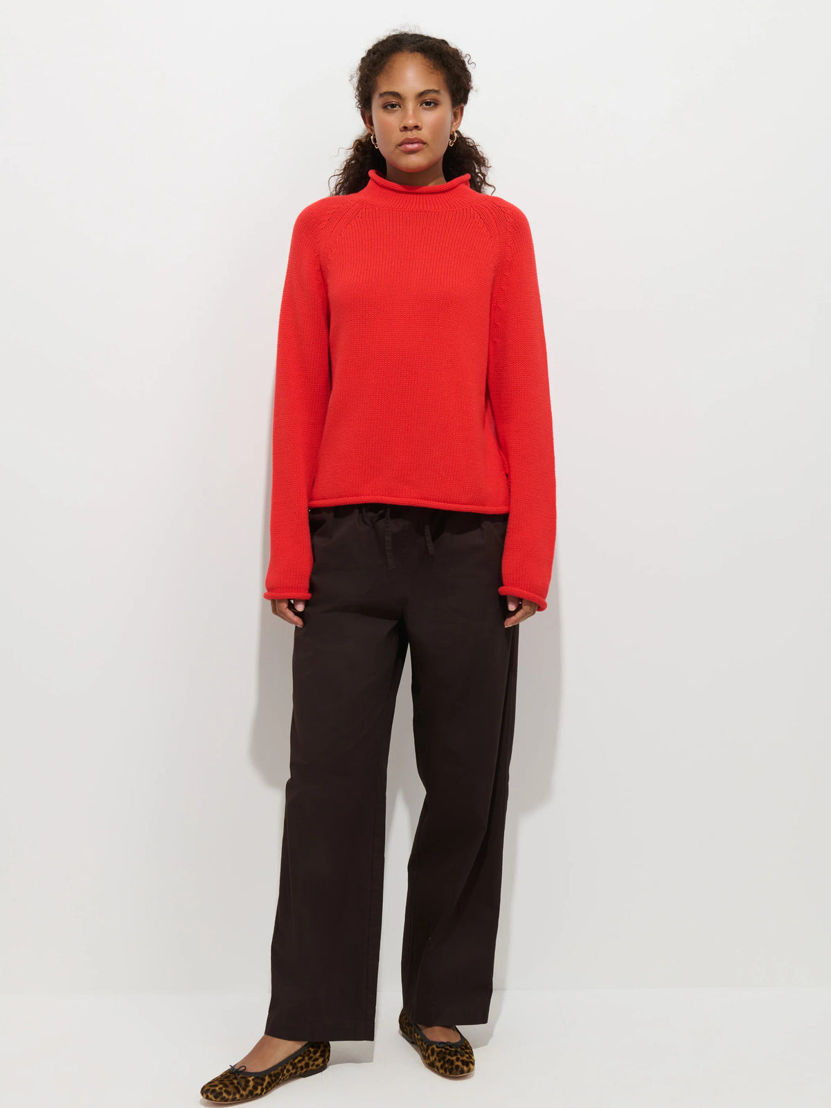 Eastport Rollneck in Cotton - Roma Tomato