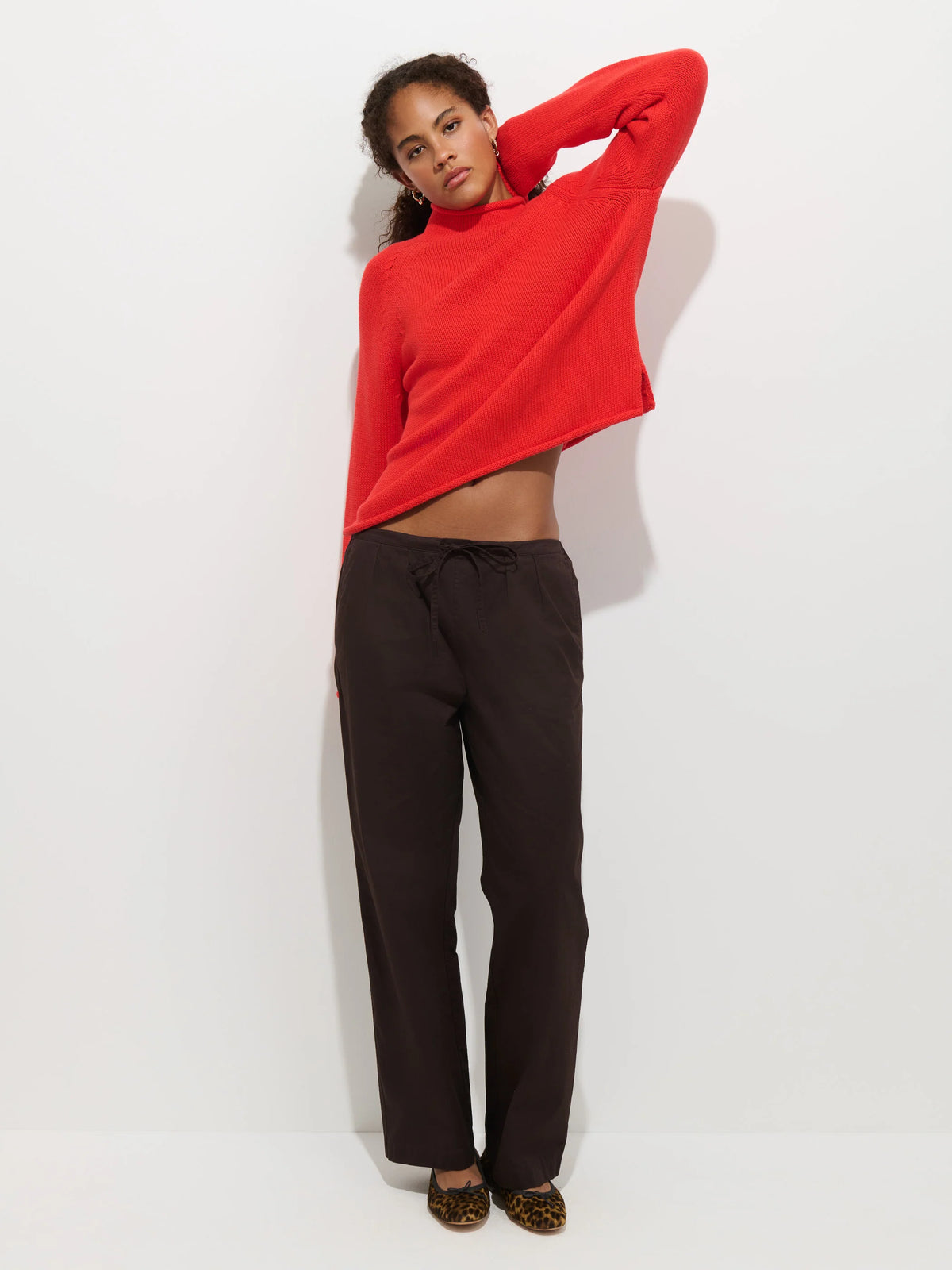 Eastport Rollneck in Cotton - Roma Tomato