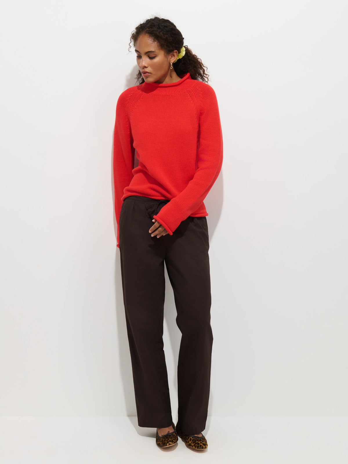 Eastport Rollneck in Cotton - Roma Tomato