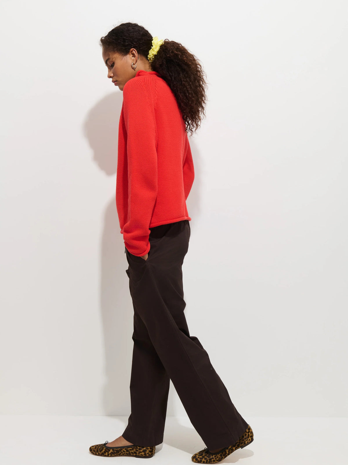 Eastport Rollneck in Cotton - Roma Tomato