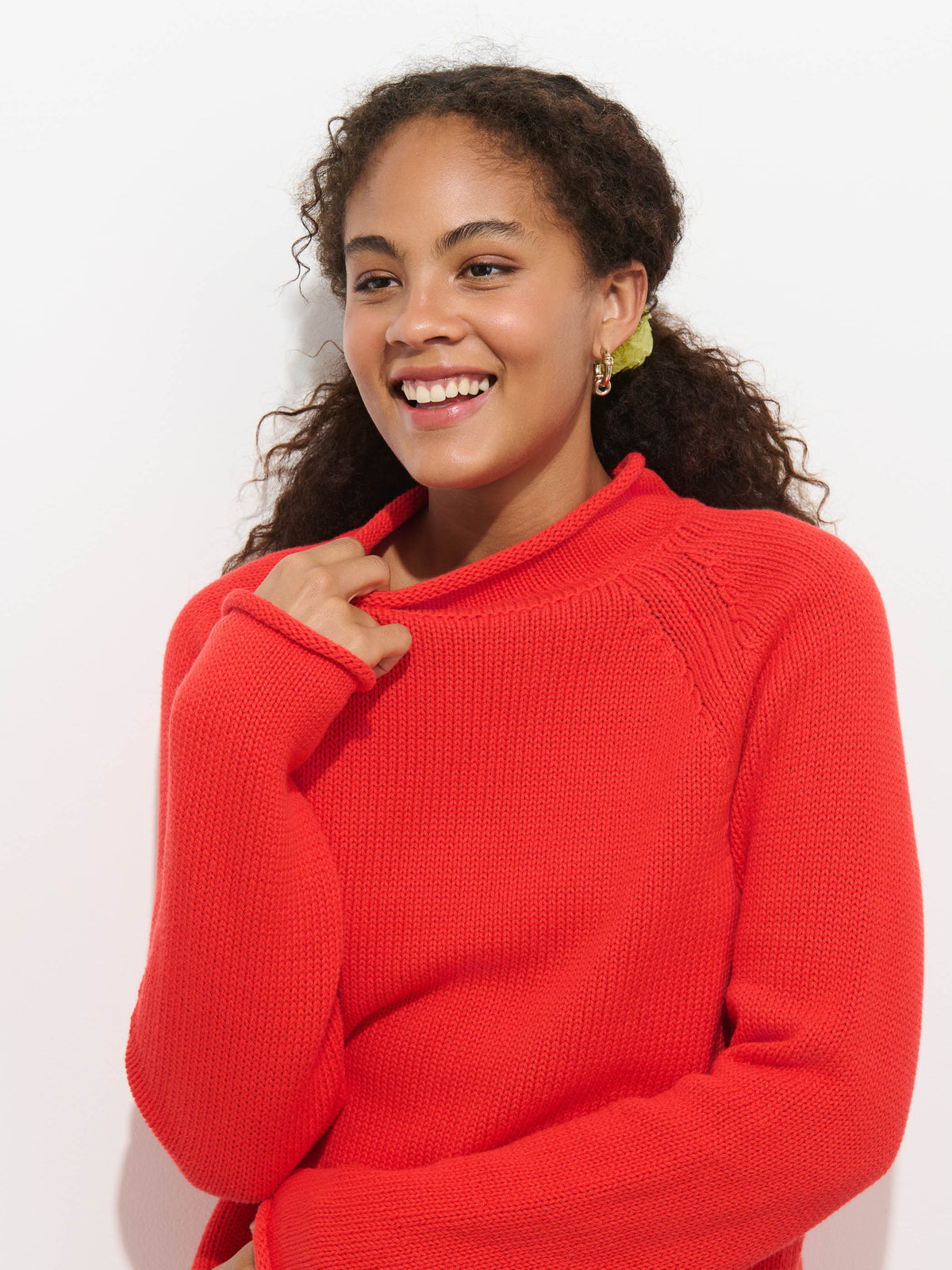 Eastport Rollneck in Cotton - Roma Tomato