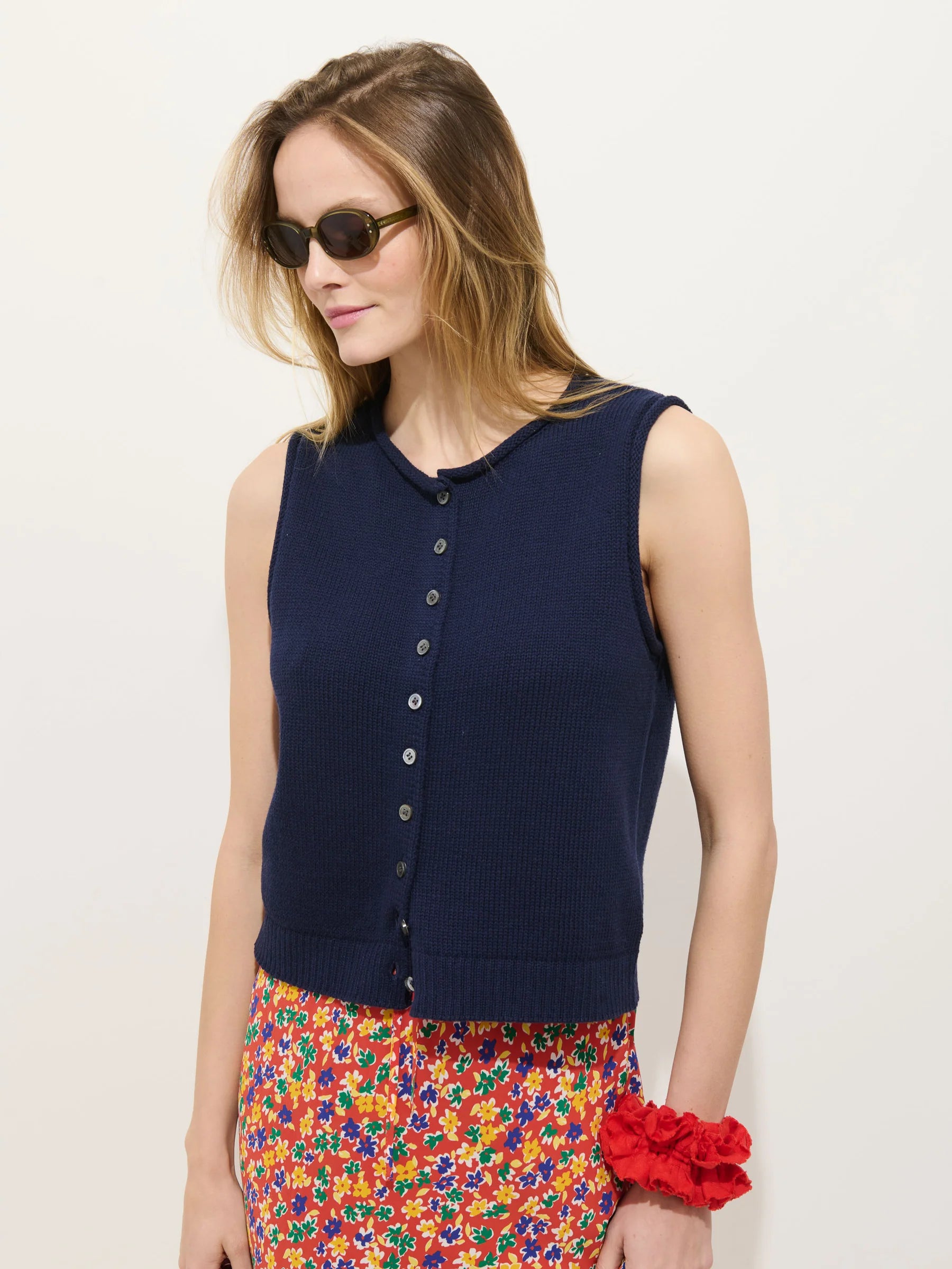 Taylor Vest in Cotton - Navy Night