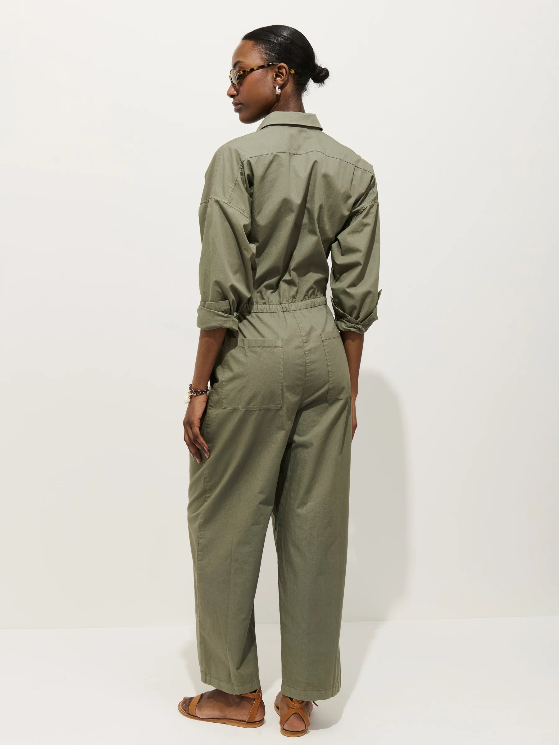 Delancey Jumpsuit in Summer Twill - Vintage Olive