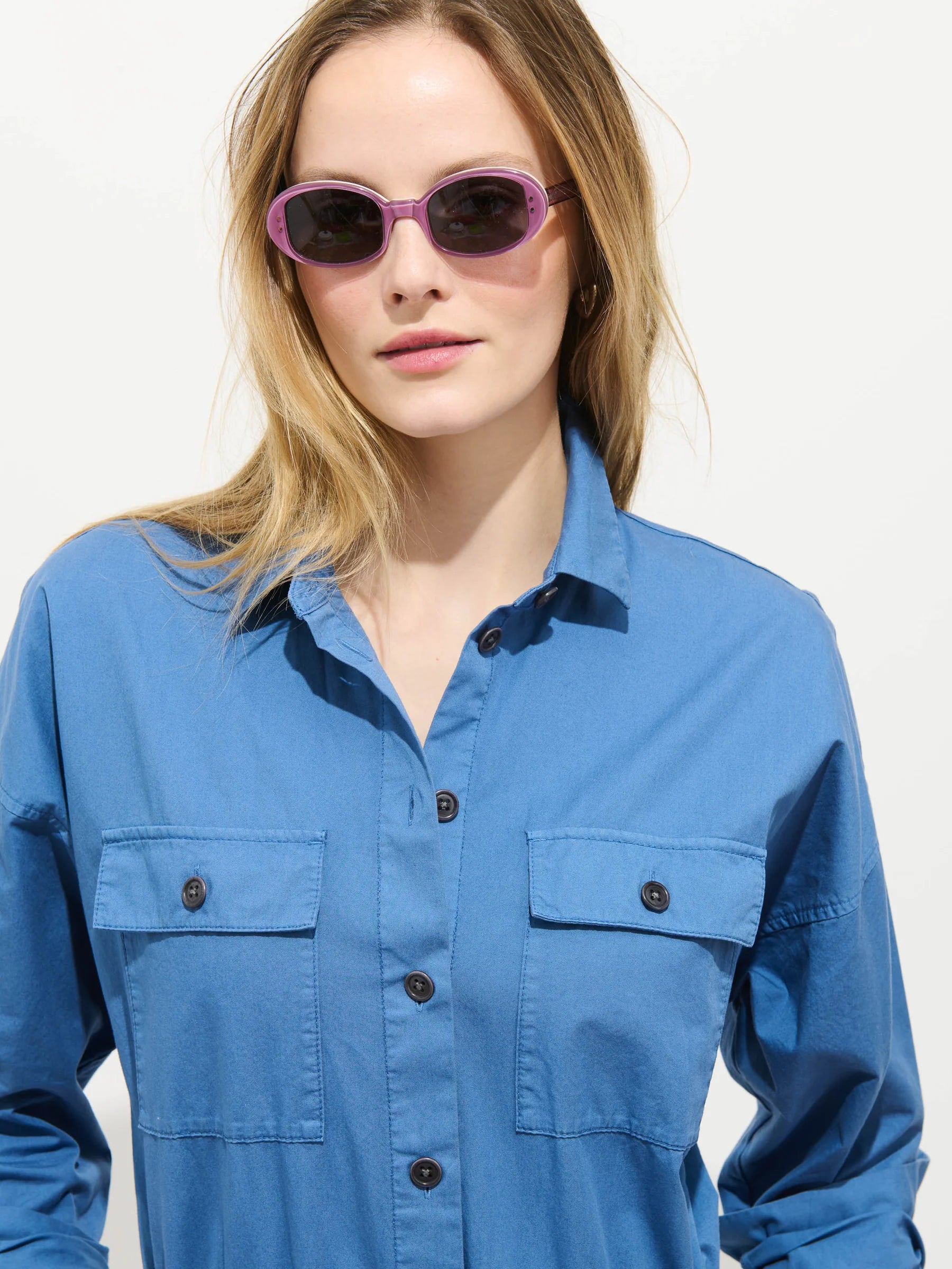 Ricard Jumpsuit in Summer Twill - Washed Cobalt