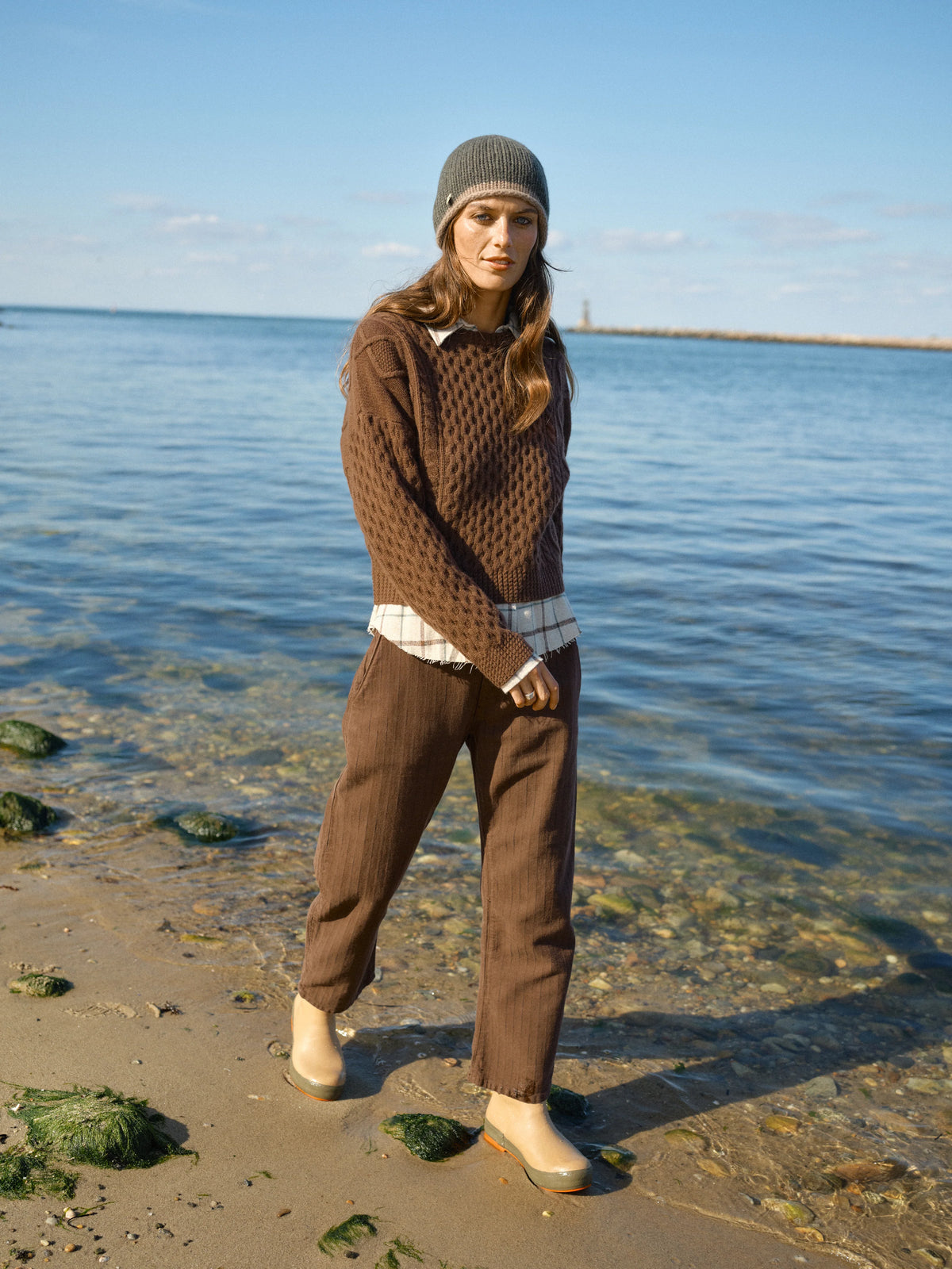 Pilon Pant in Herringbone - Espresso