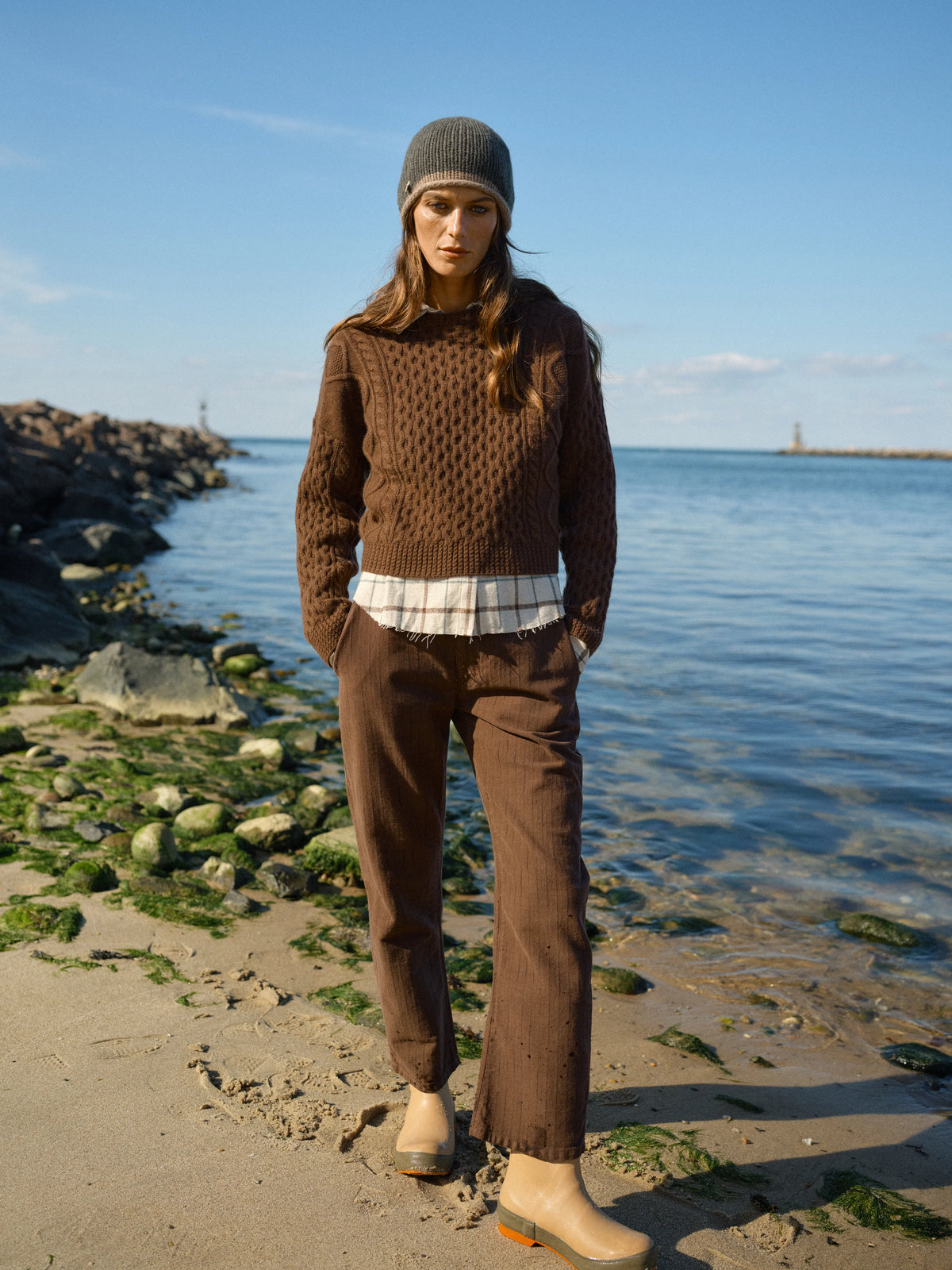 Pilon Pant in Herringbone - Espresso
