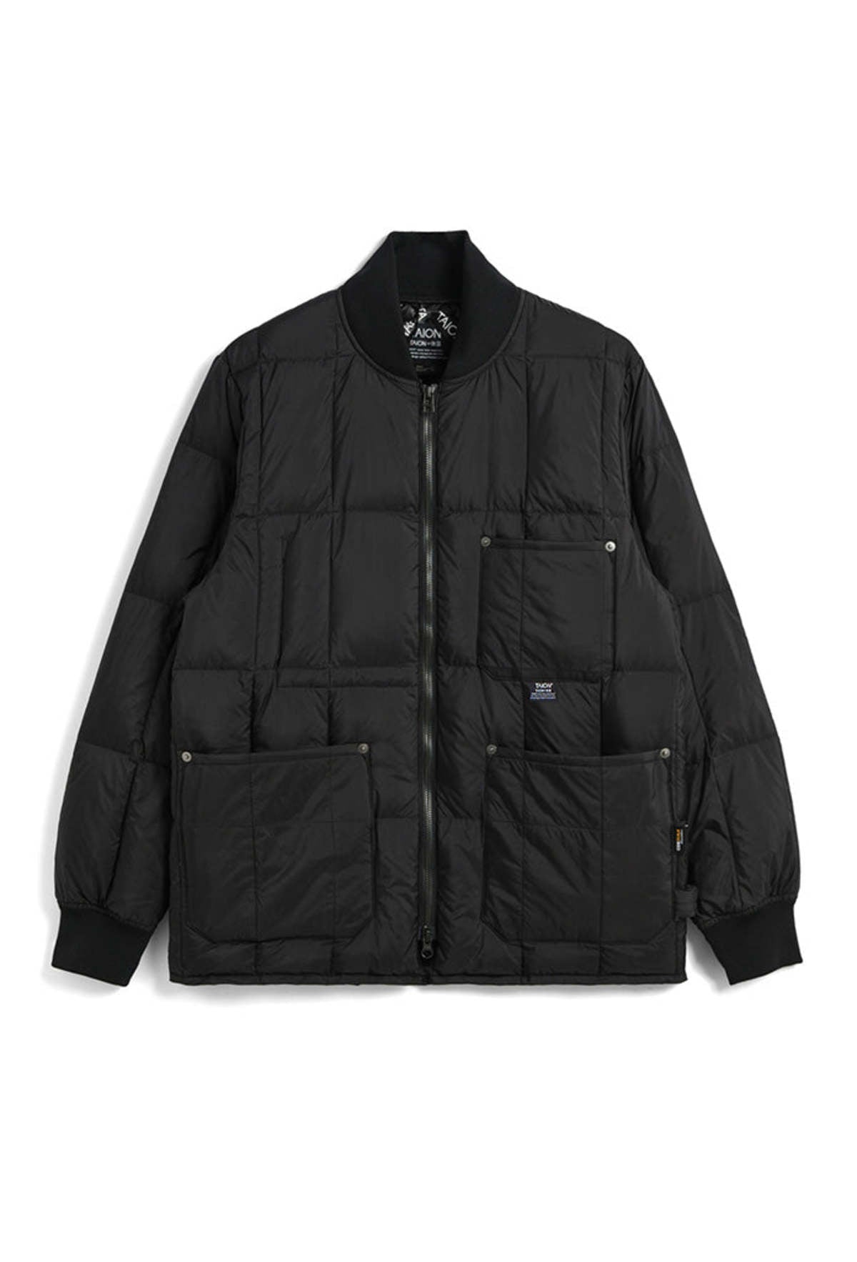 Work Rib Neck Double Zip Down Jacket