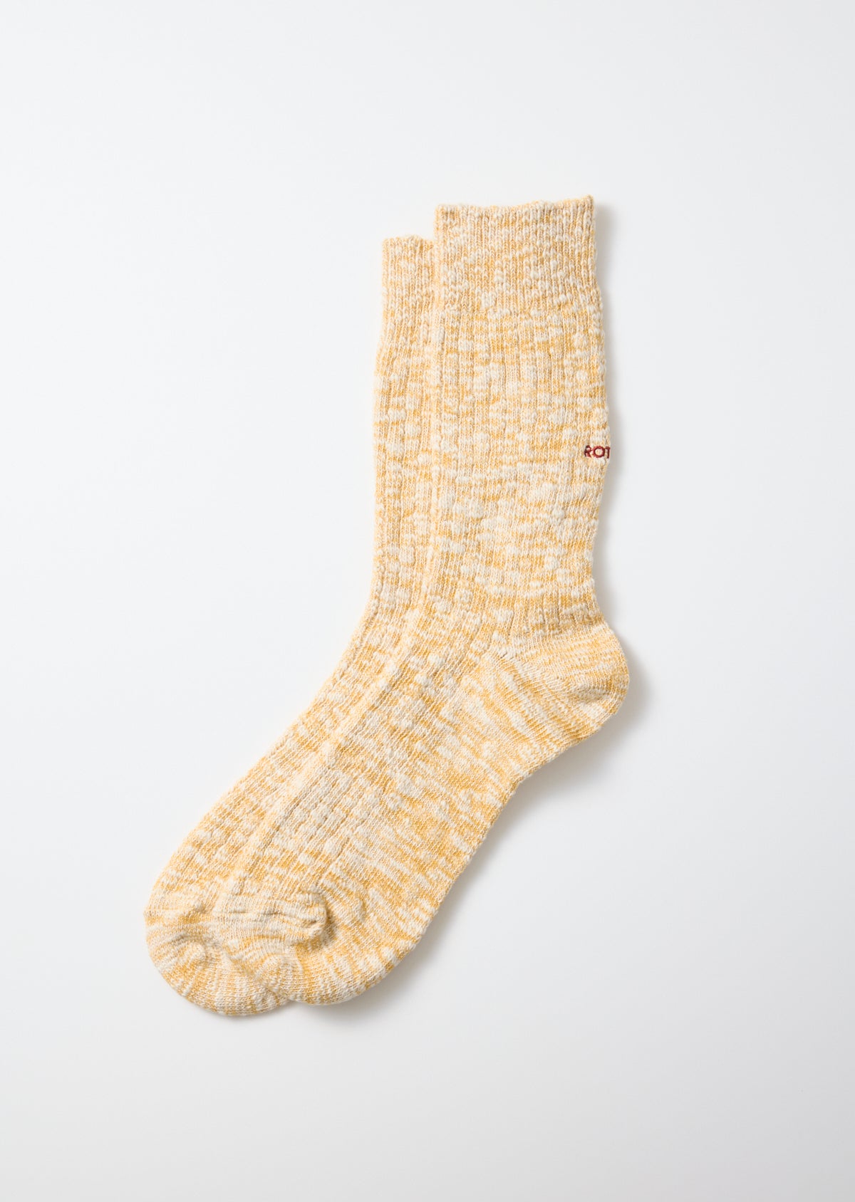 Organic Cotton Slub Crew Socks - Yellow