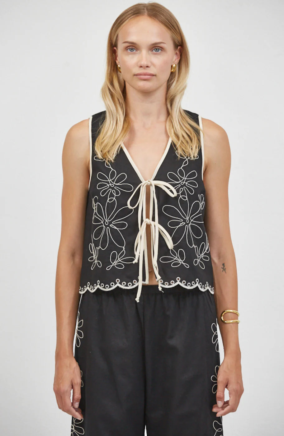 Ardennes Tie Vest Top - Black