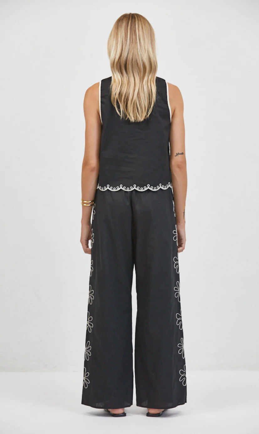 Ardennes Tie Vest Top - Black
