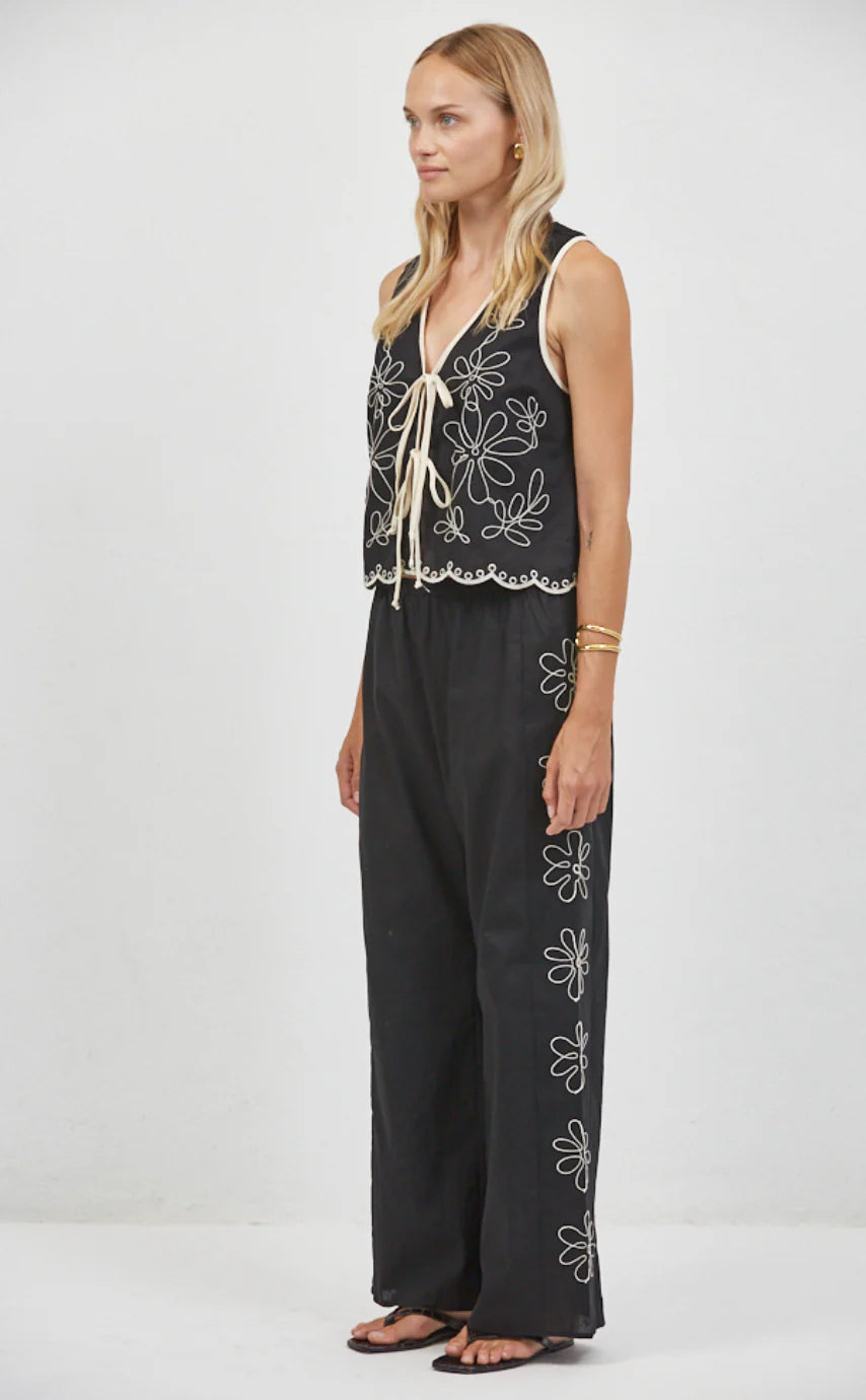 Ardennes Tie Vest Top - Black