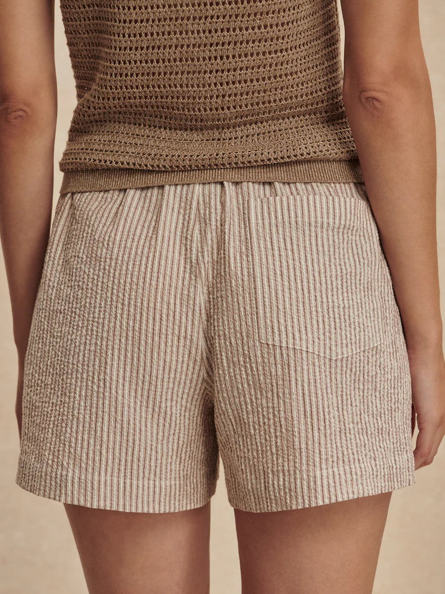 Darina Short 4" - Birch Taupe Stripe