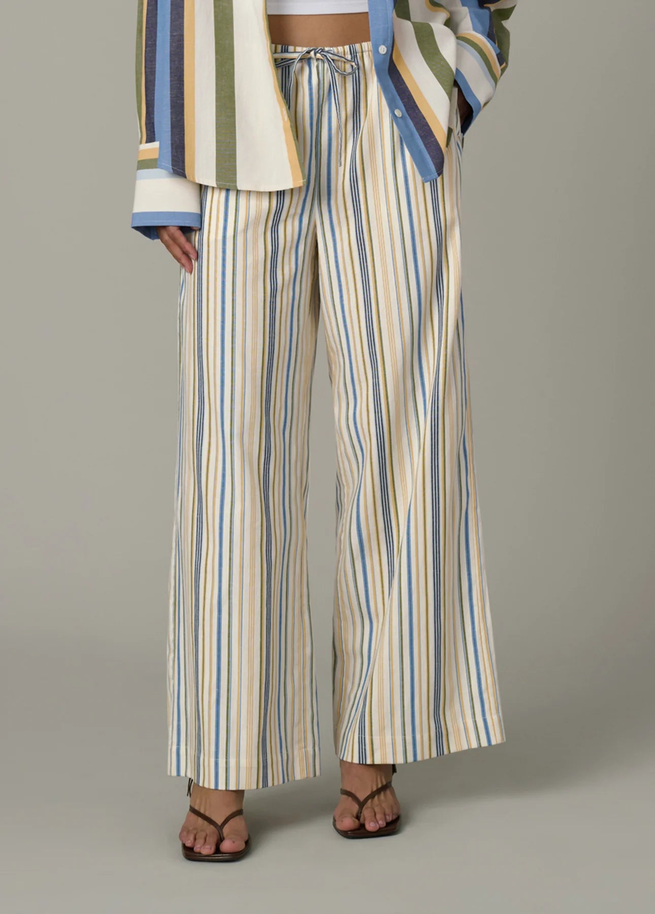 The Brynn Pant - Azure Variegated Stripe