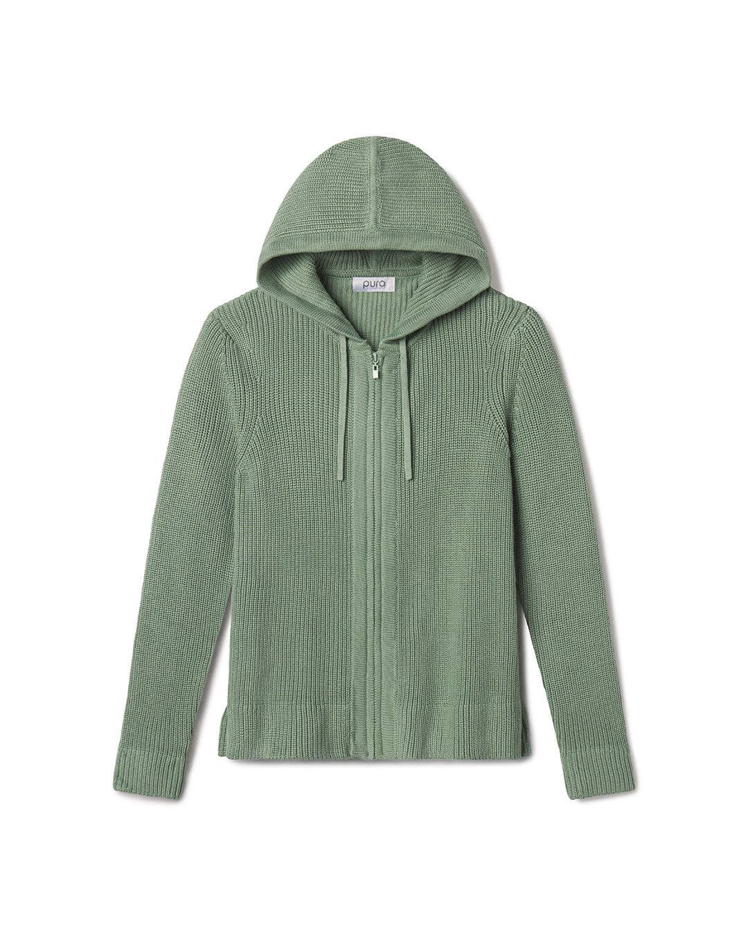 Cotton Fisherman Hoodie - Sage