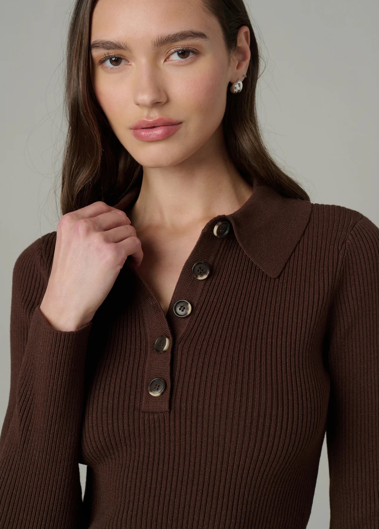 The Lisa Polo Sweater - Chocolate