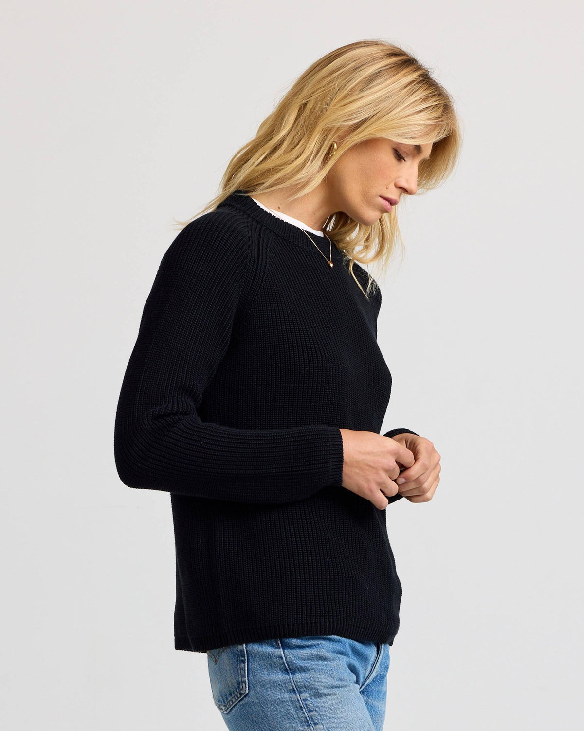 Cotton Fisherman Crew - Black