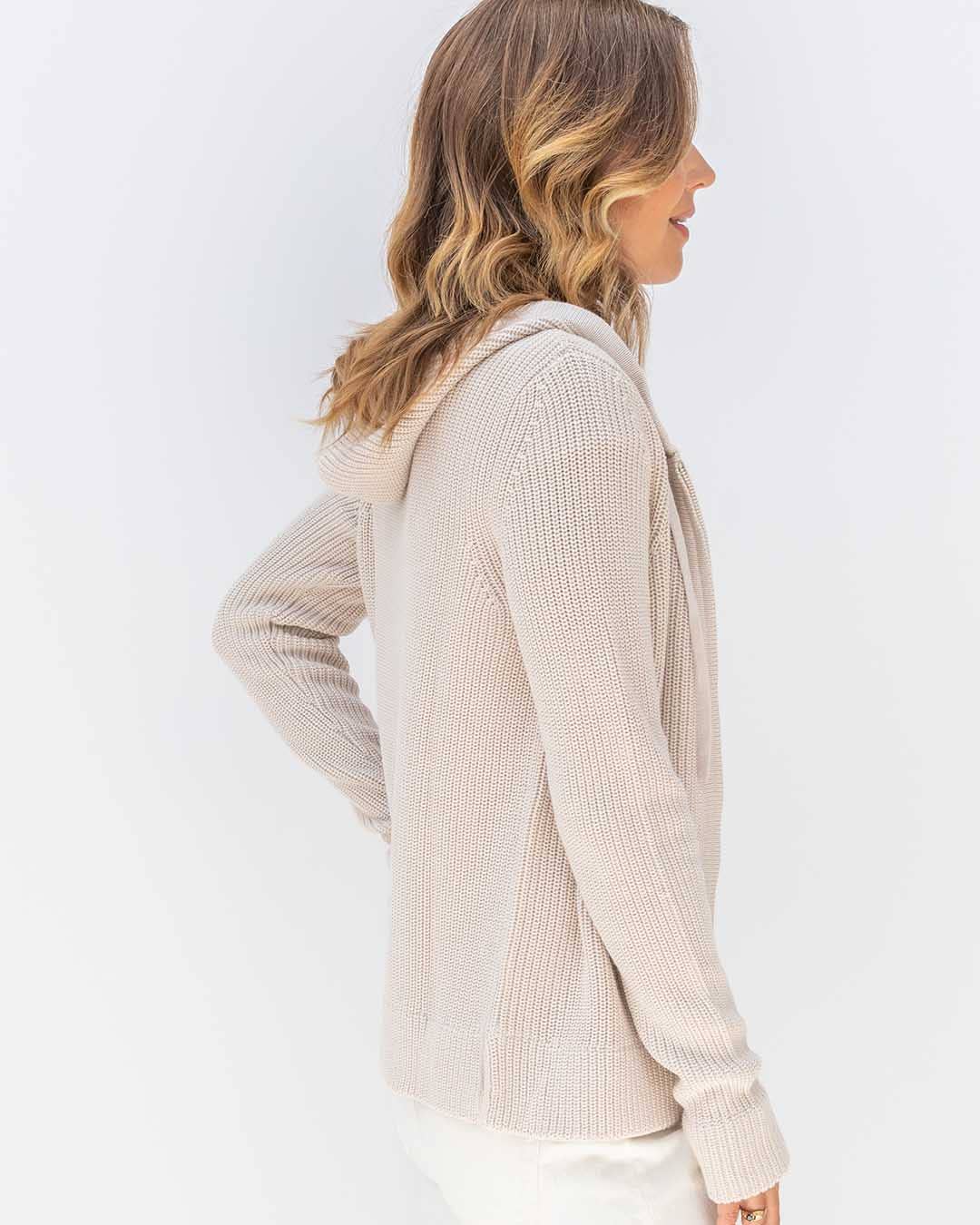 Cotton Fisherman Hoodie - Oatmeal