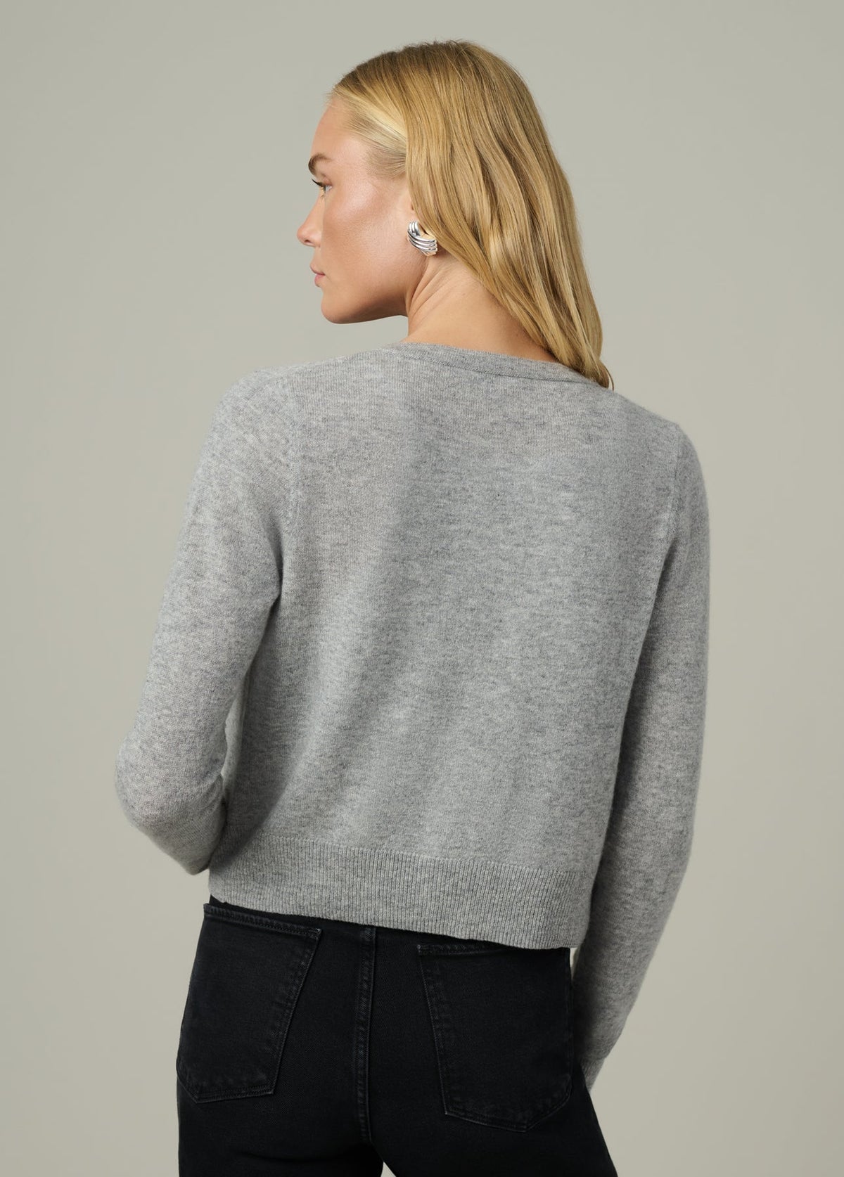 The Dani Cashmere Cardigan - Heather Grey