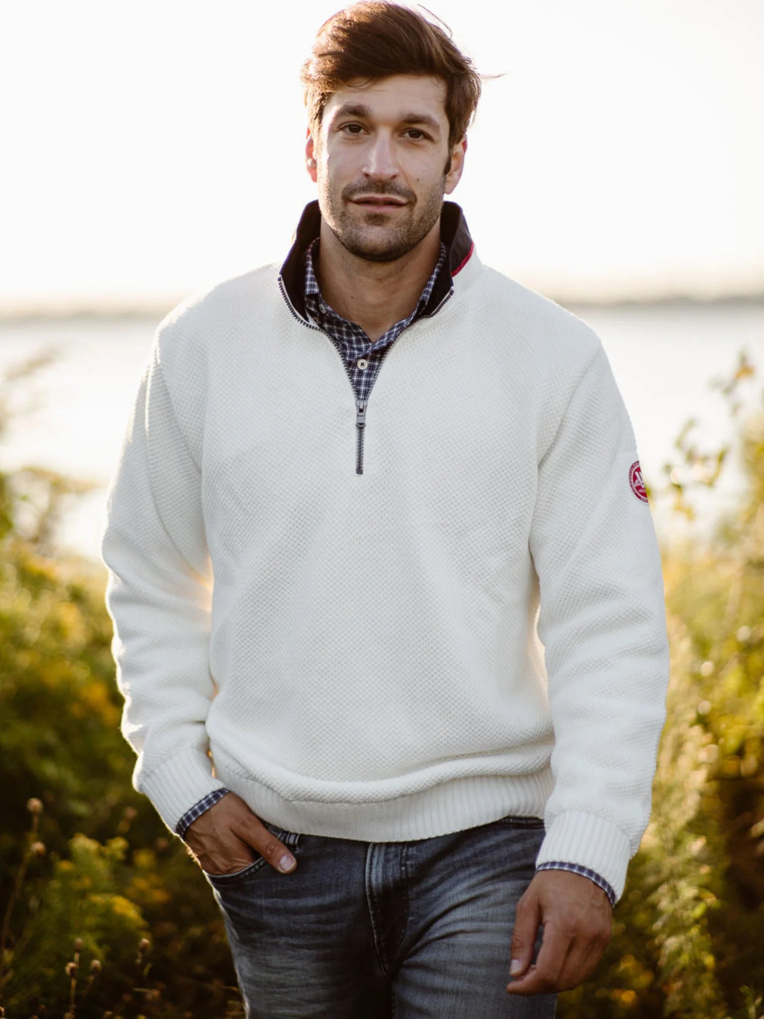 Classic Windproof Sweater - Off White