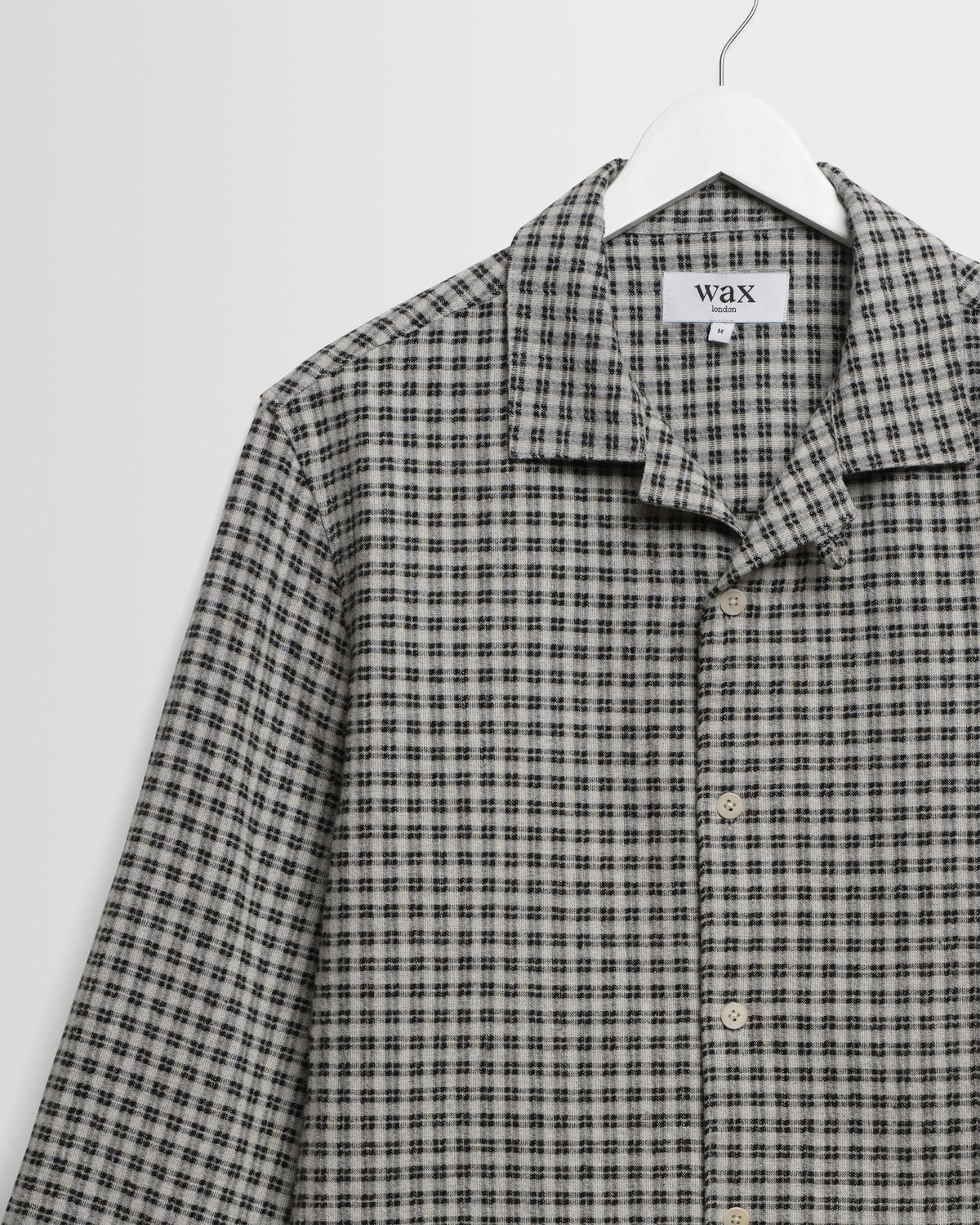 Corey Long Sleeve Shirt - Mini Check - Black / Ecru