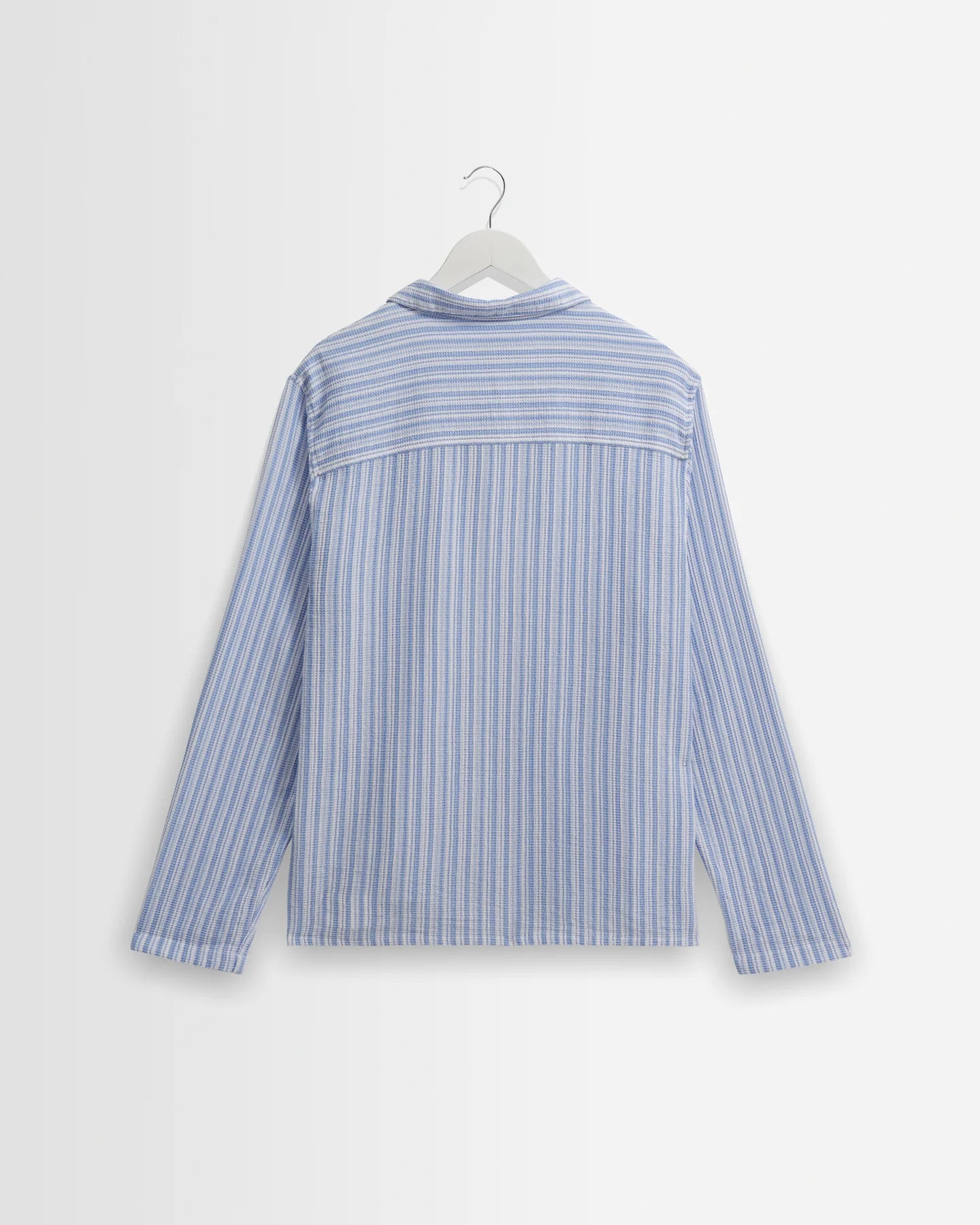 Corey - Bright Blue Cotton Twisted Stripe Shirt