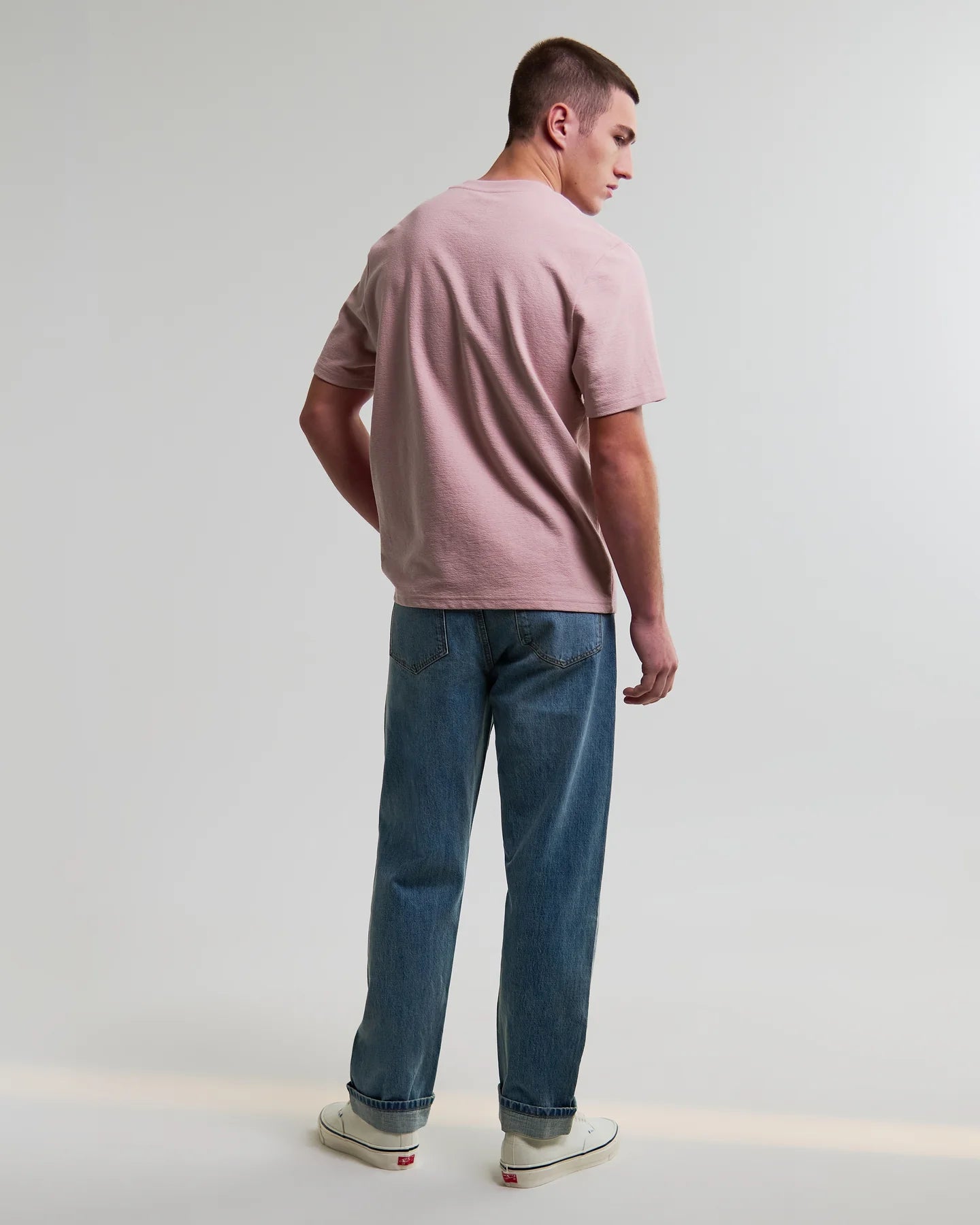 Dean Textured Organic Cotton T-Shirt - Dusty Pink