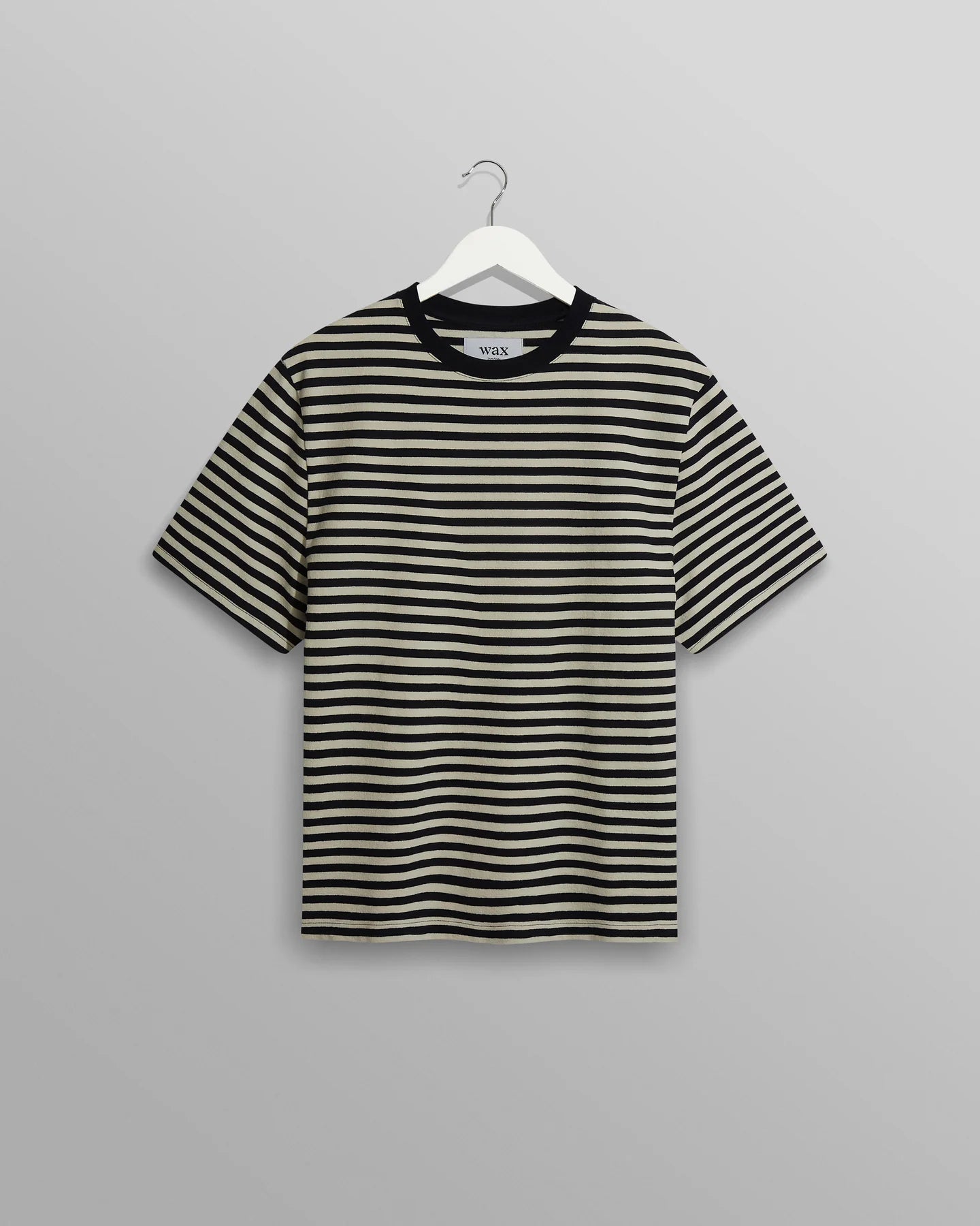 Dean Striped Textured Organic Cotton T-Shirt - Navy/Ecru