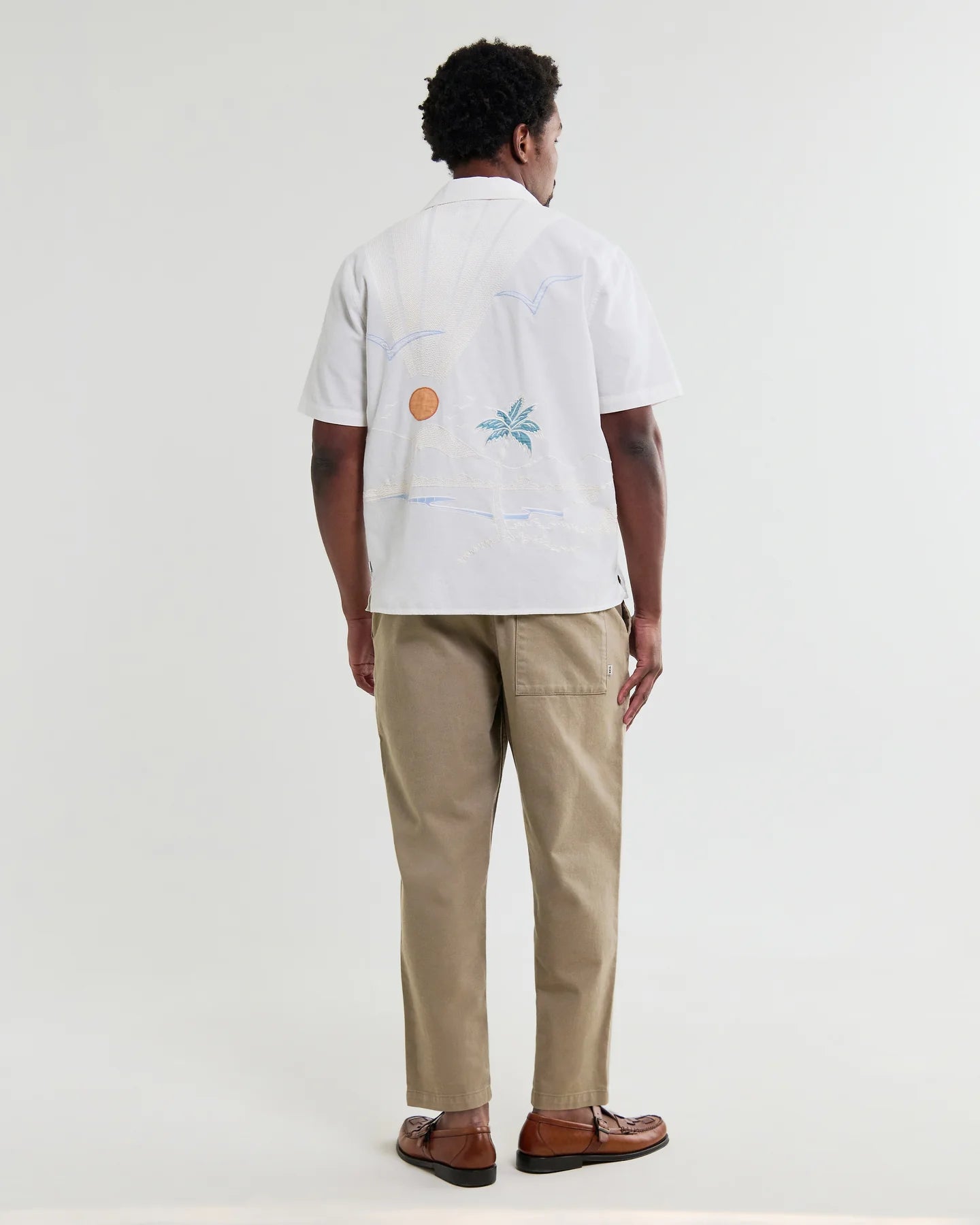 Didcot Summer Applique Short-Sleeve Shirt - Ecru