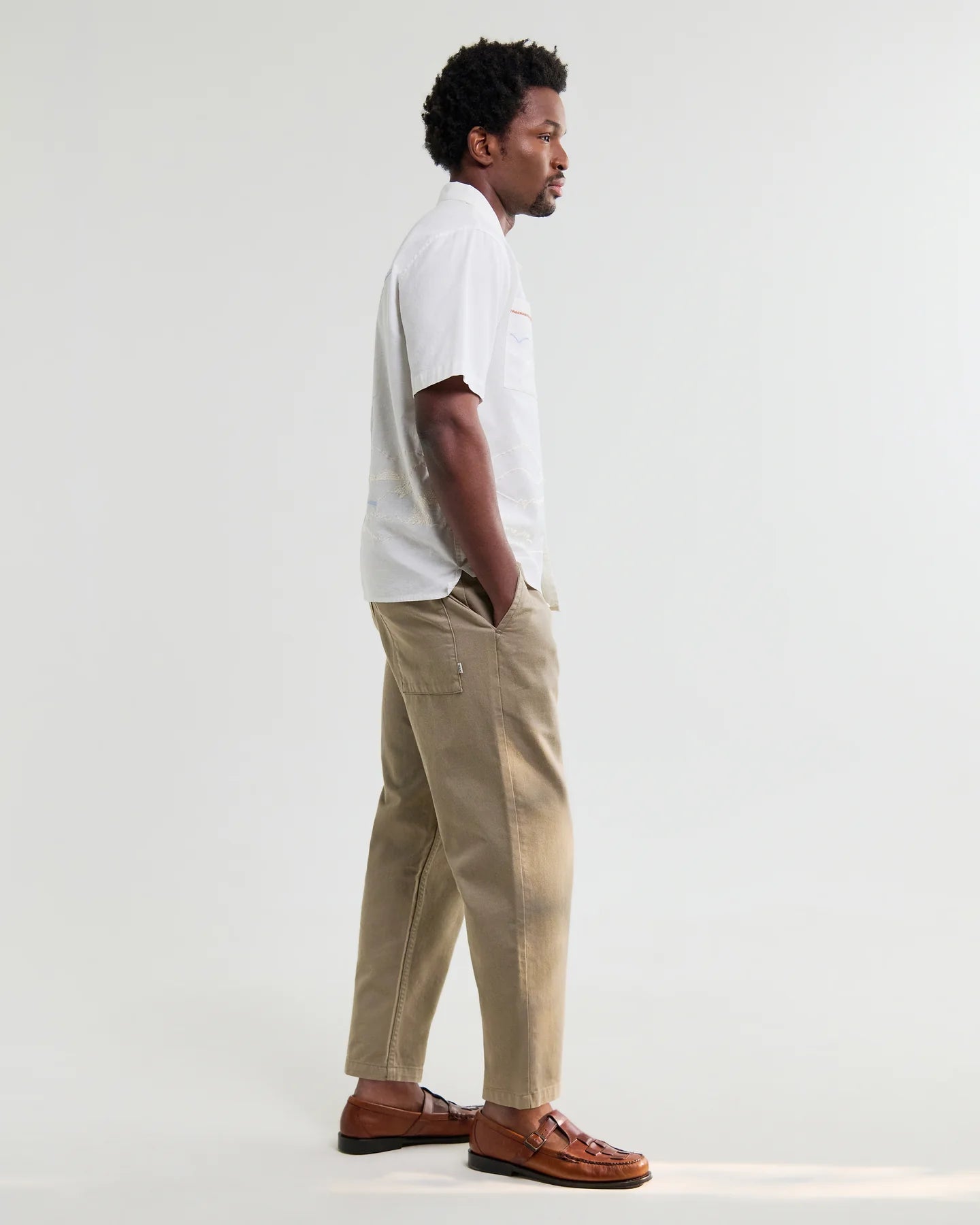 Didcot Summer Applique Short-Sleeve Shirt - Ecru