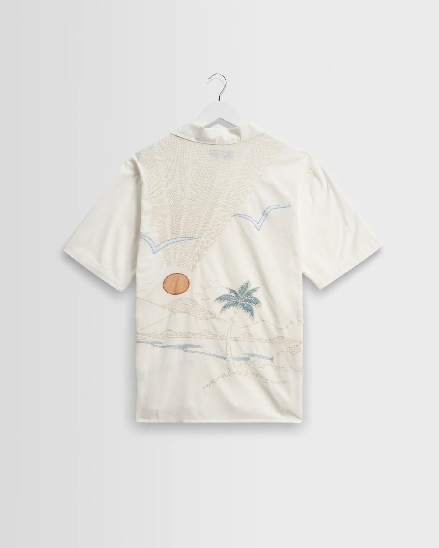 Didcot Summer Applique Short-Sleeve Shirt - Ecru