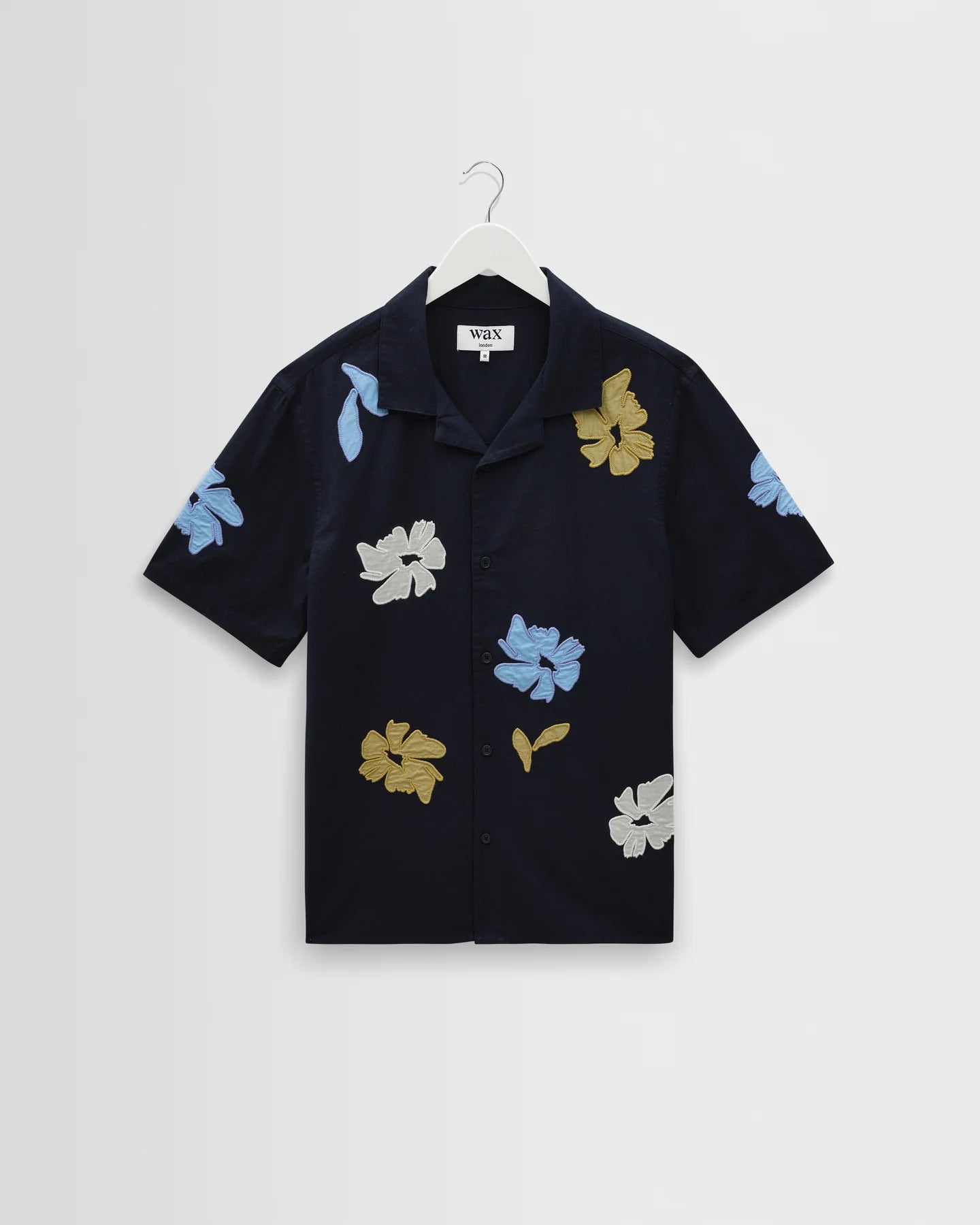 Didcot Floral Applique Short-Sleeve Shirt - Navy and Multicolour