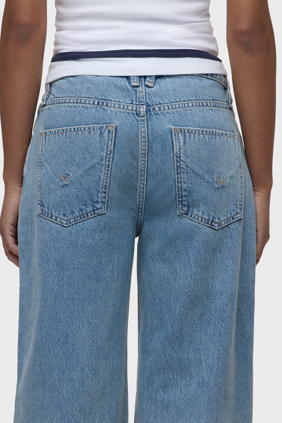 Rylee Low-Rise Loose Pant with Patch - Double Take