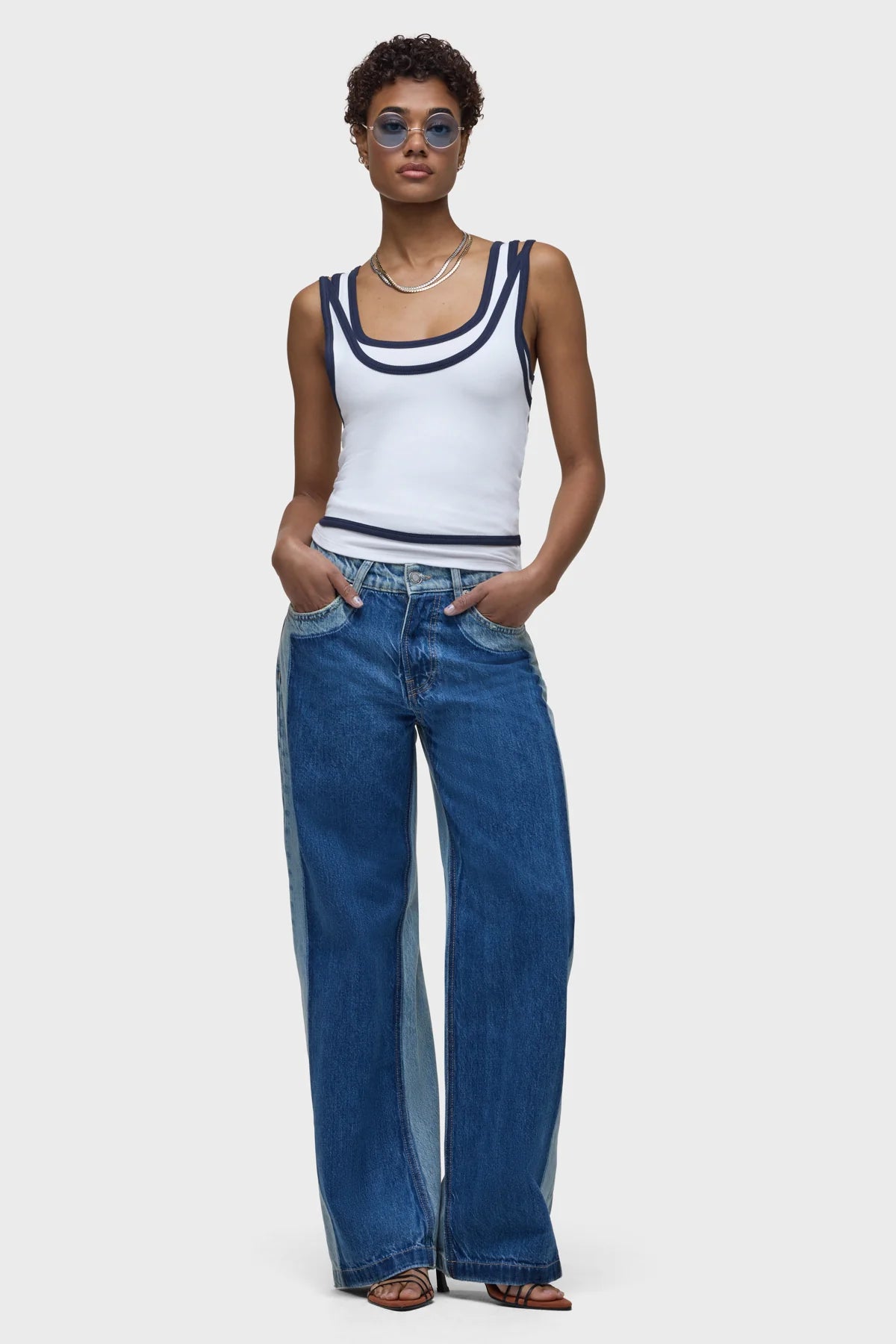 Rylee Low-Rise Loose Pant with Patch - Double Take