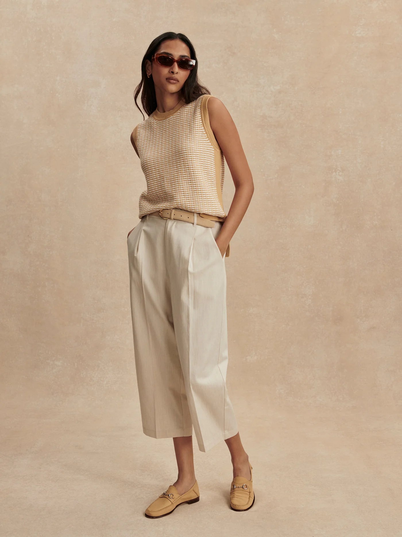Ellison Crop Wide Leg - Birch Marl