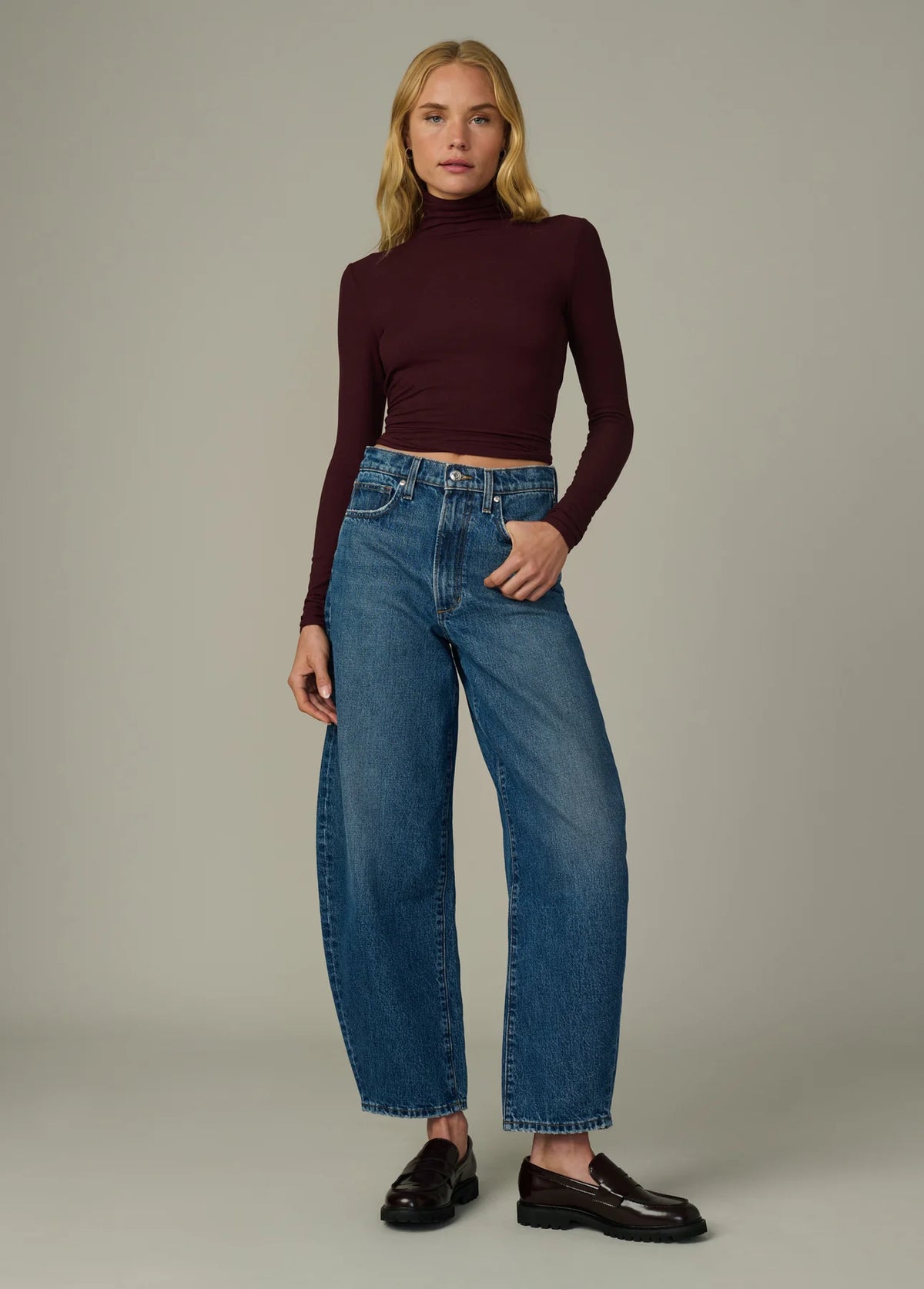 The Tony Long Sleeve Top - Bordeaux