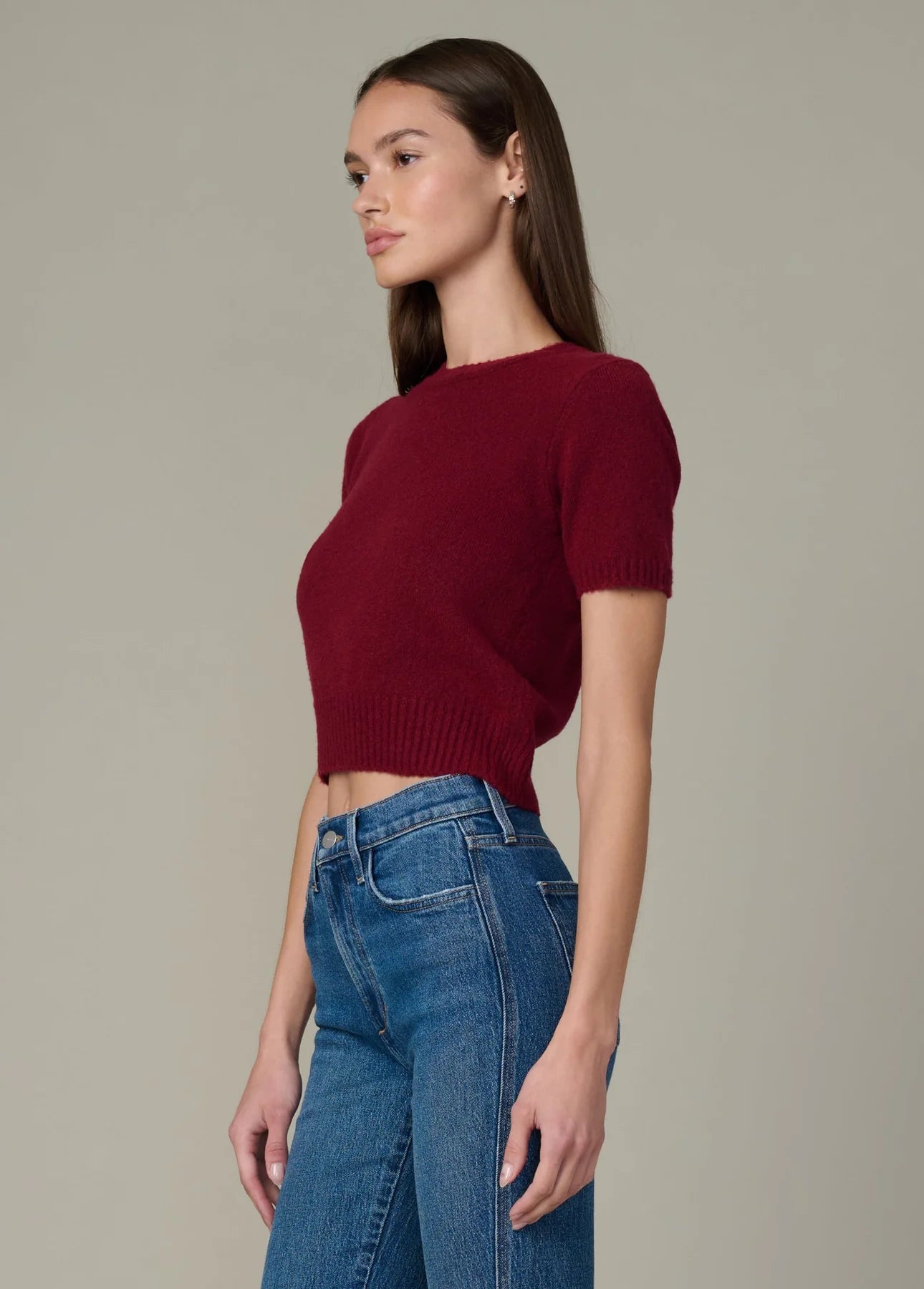 The Steph Shrunken Sweater Tee - Syrah
