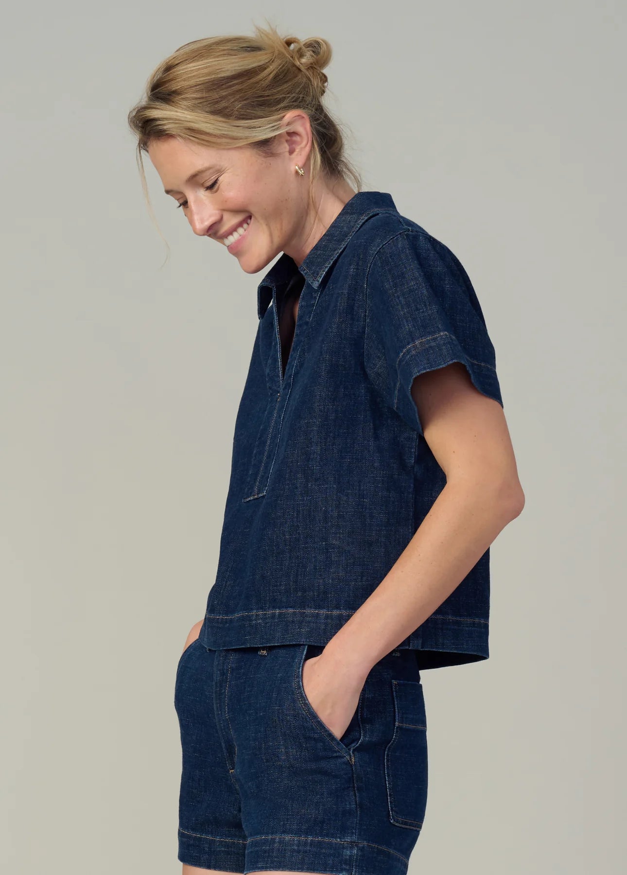 THE LILLIAN DENIM POPOVER SHIRT