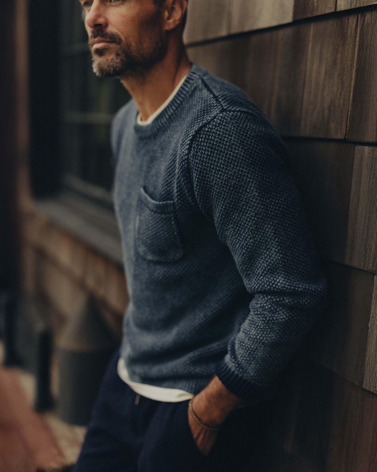 Crawford Crew Sweater - Washed Indigo